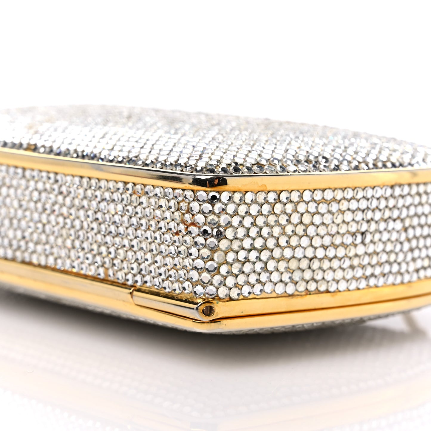 Swarovski Crystal Minaudiere Clutch Gold Silver