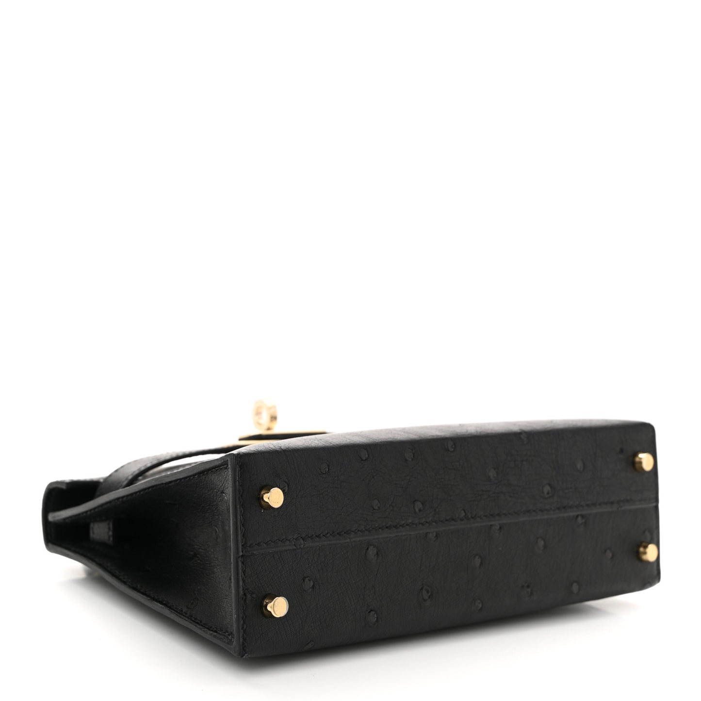 Ostrich Kelly Sellier Mini 20 Black
