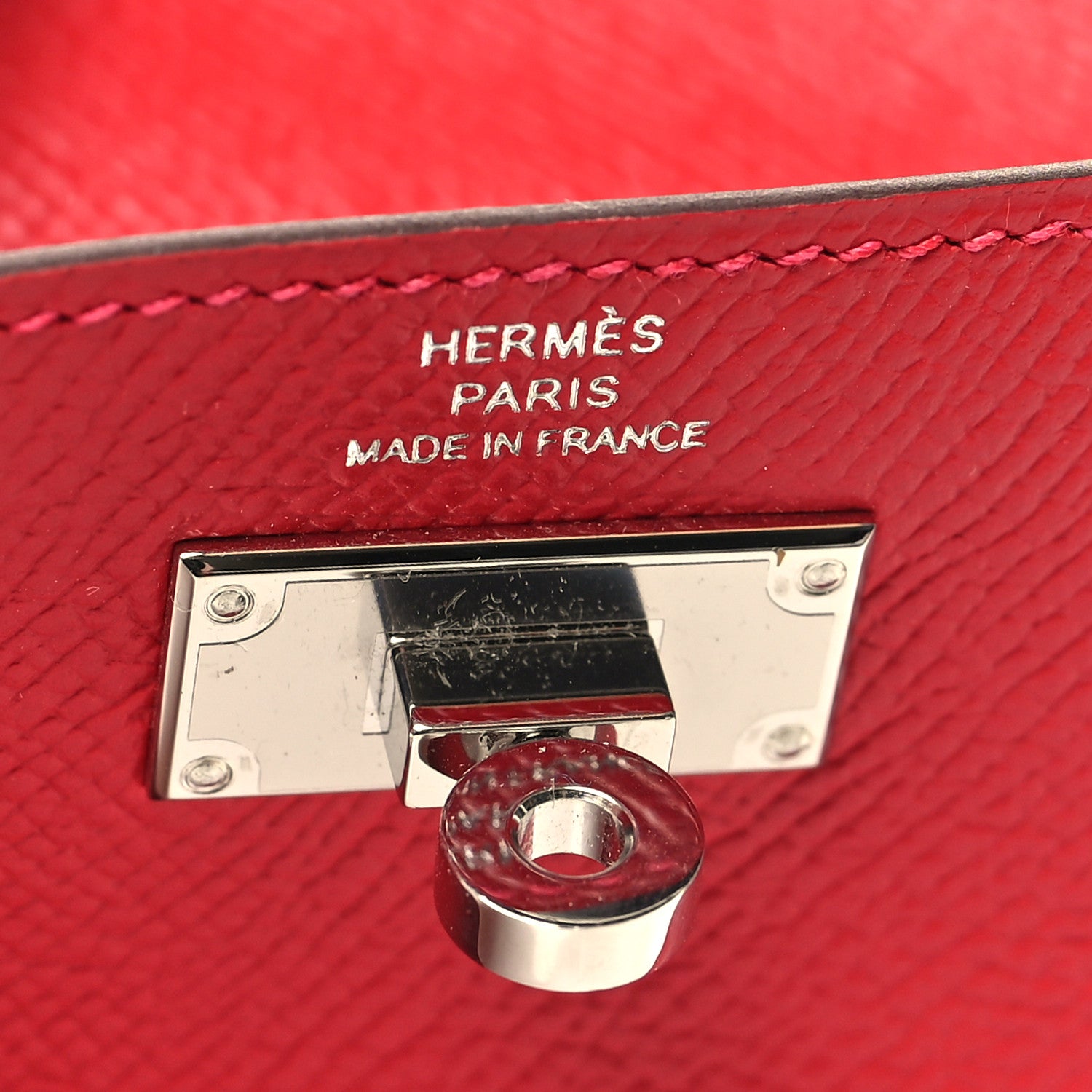 Hermes Epsom Kelly Pocket Compact Wallet Rouge Casaque 6 of 9