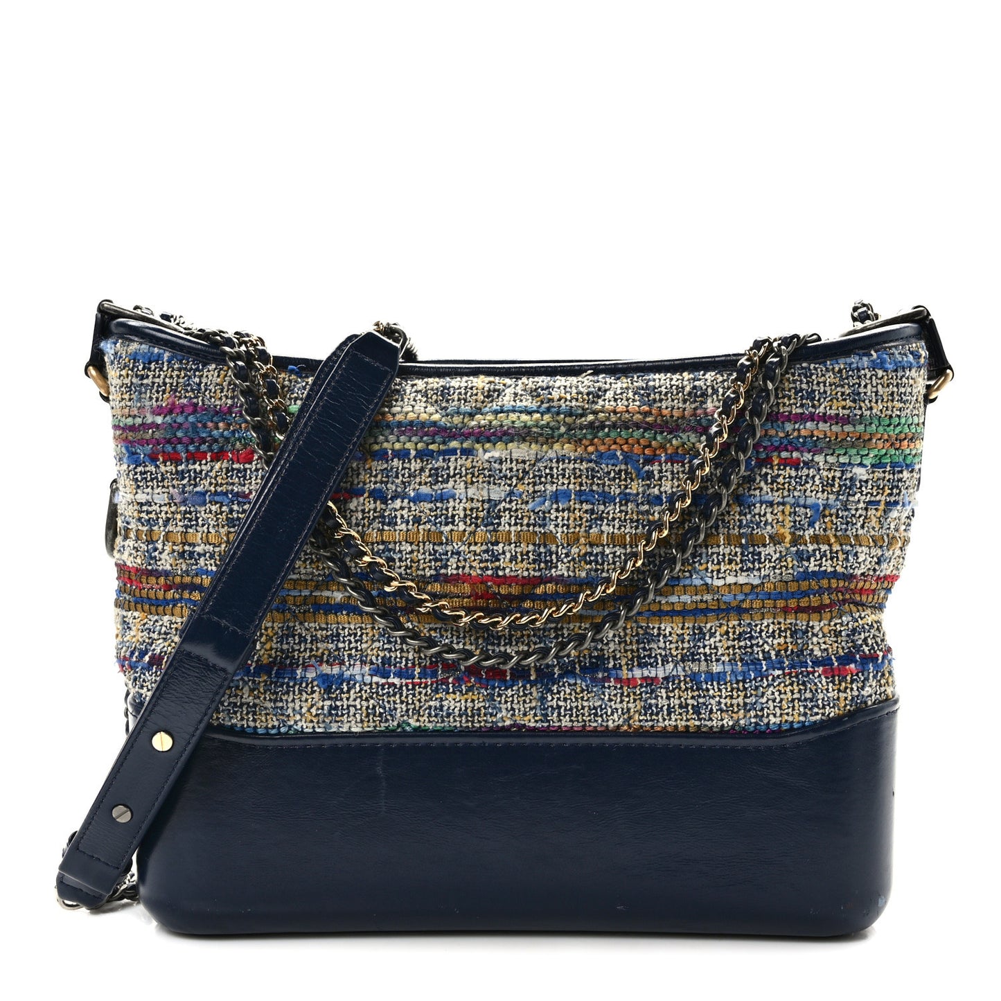 Tweed Calfskin Medium Gabrielle Hobo Blue