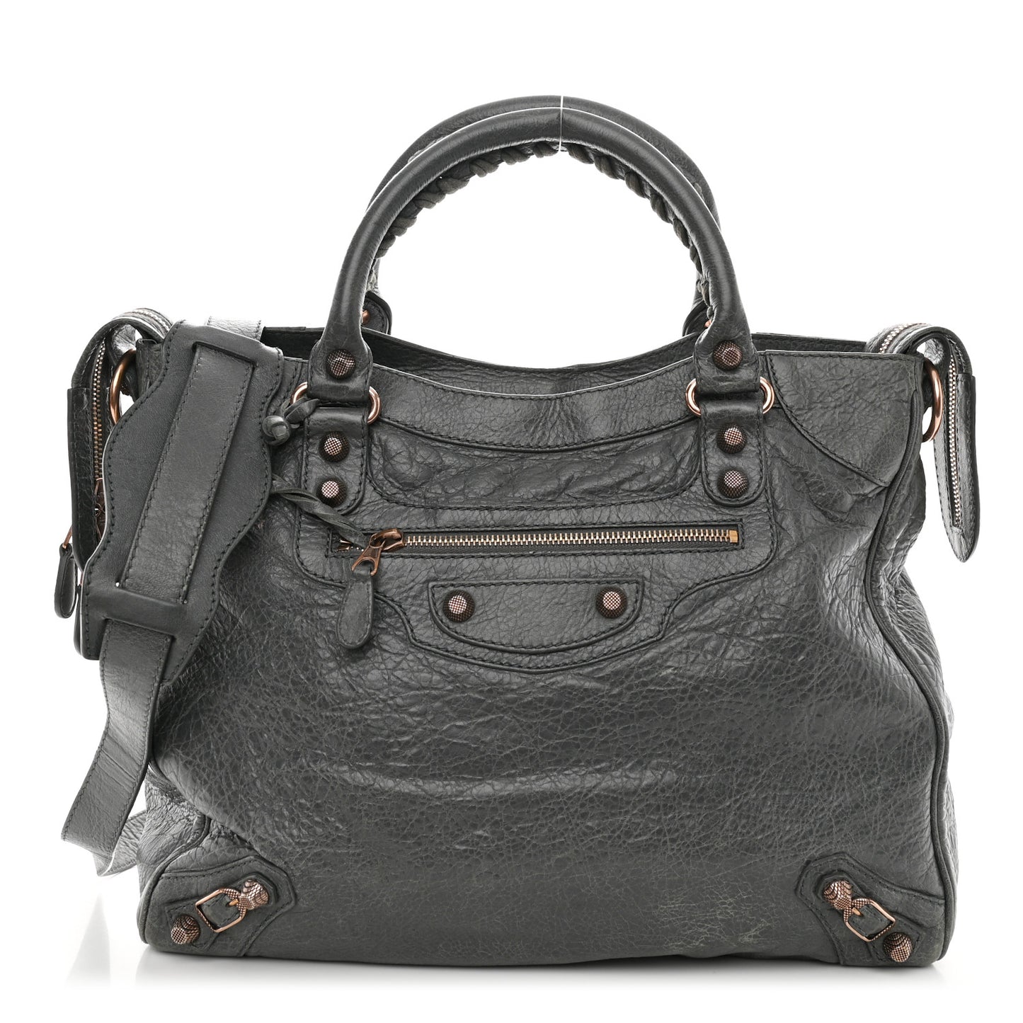 Agneau Giant 12 Rose Gold Hardware Velo Gris Fossile Anthracite