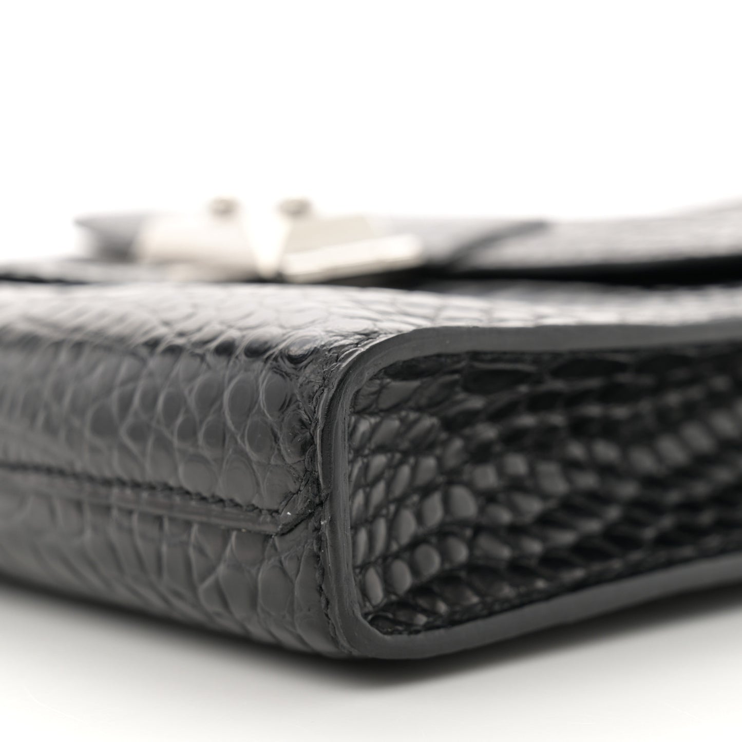 Matte Alligator Sac A Depeches 21 Messenger Bag Black
