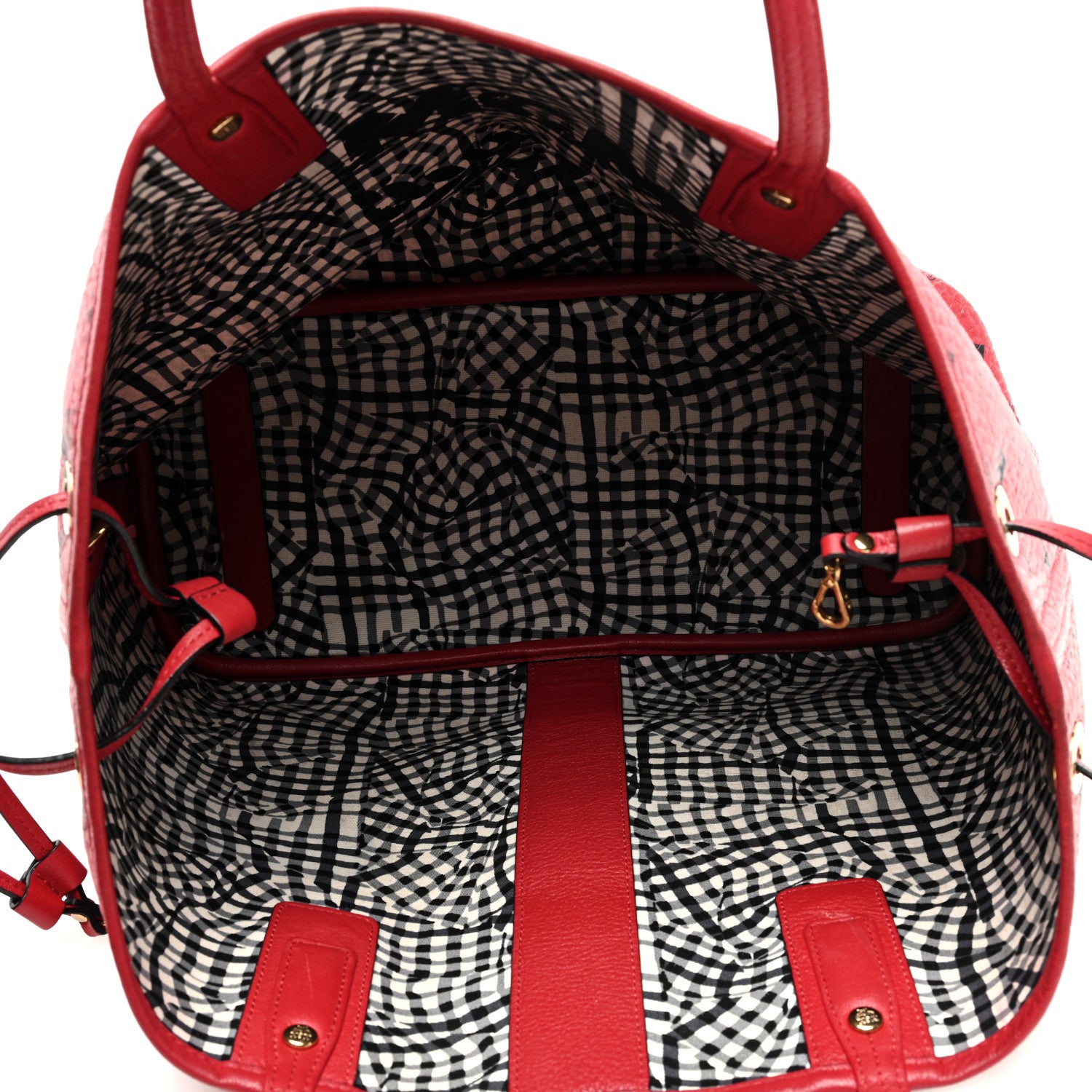 MCM Visetos Medium Liz Reversible Shopper Tote Ruby Red 10 of 22