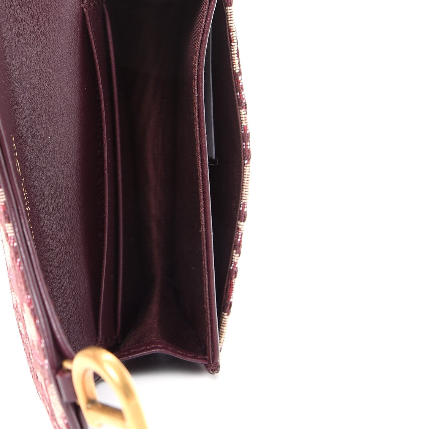 Oblique Saddle Card Holder Bordeaux