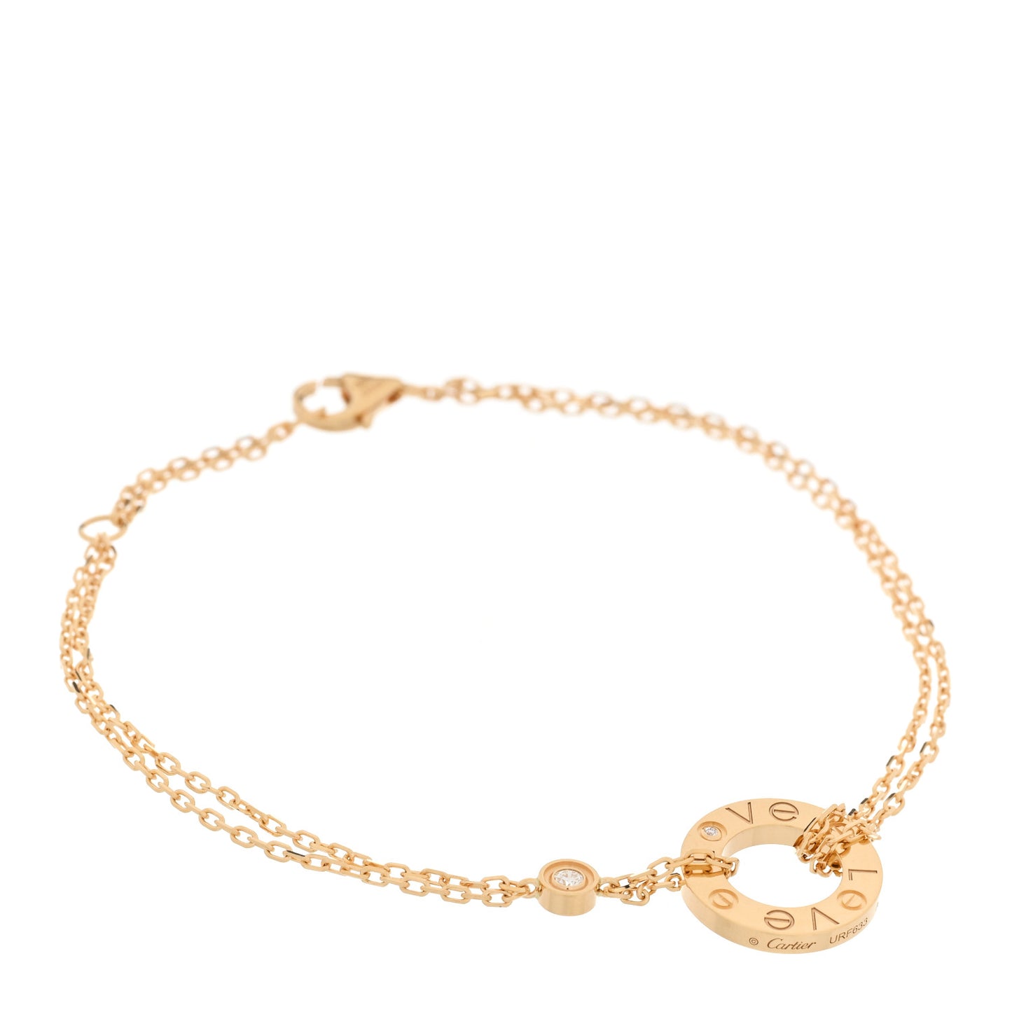 18K Yellow Gold Diamond LOVE Bracelet