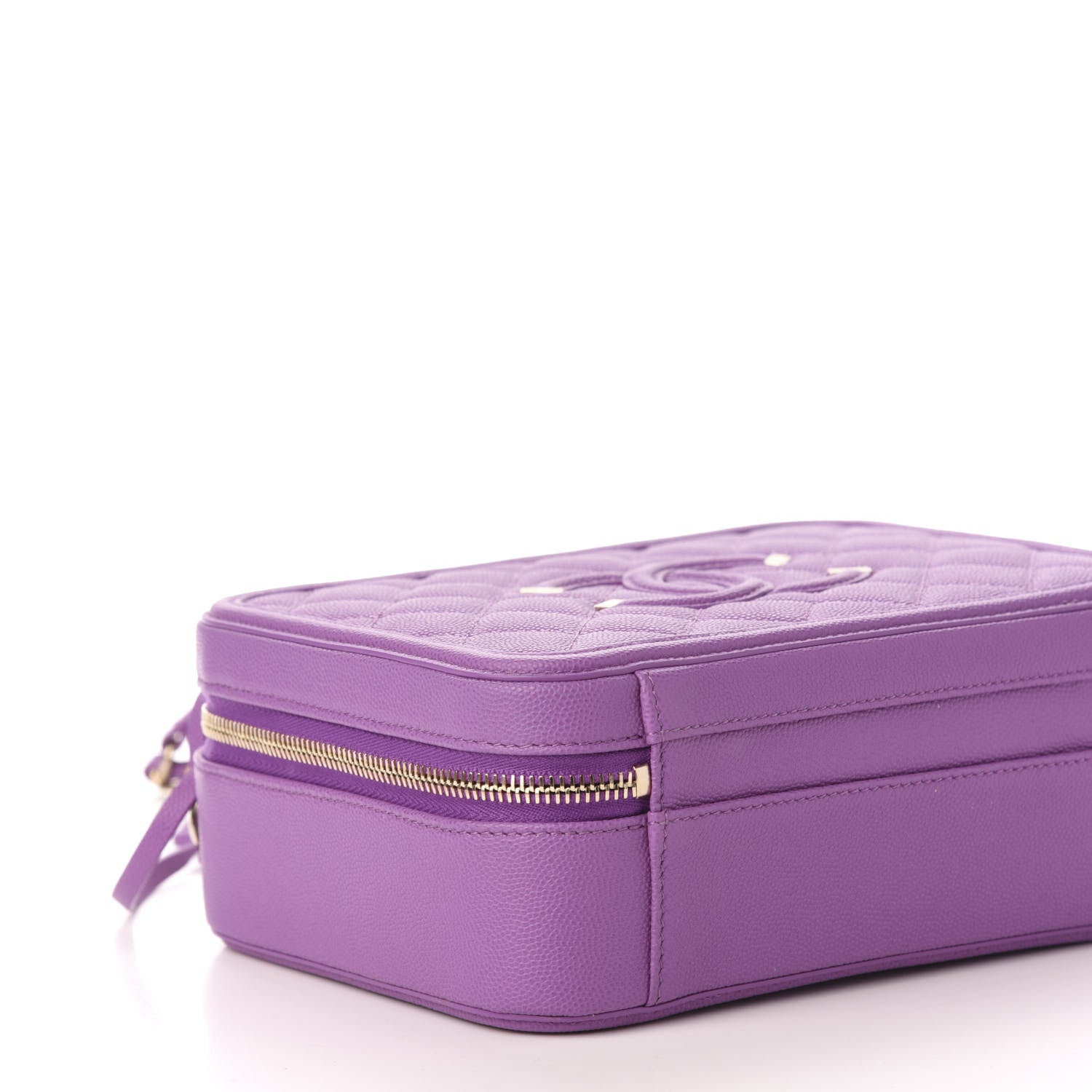 Chanel Caviar Quilted Medium CC Filigree Vanity Case Purple 8 of 10
