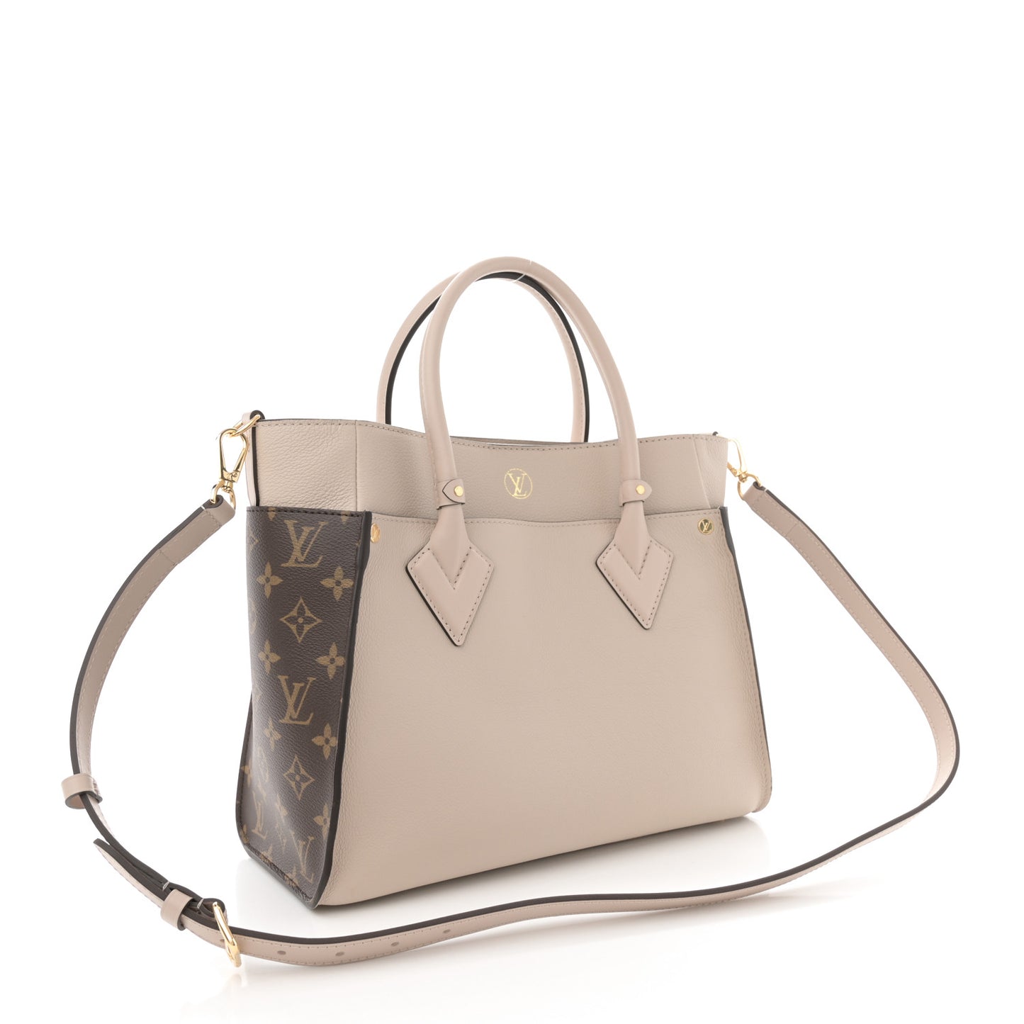 Calfskin Monogram On My Side MM Greige