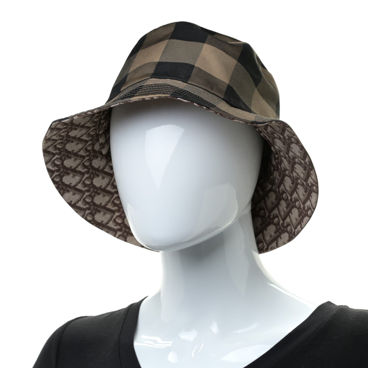 Christian Dior Polyester Cotton Oblique Bucket Hat 58 2 of 4