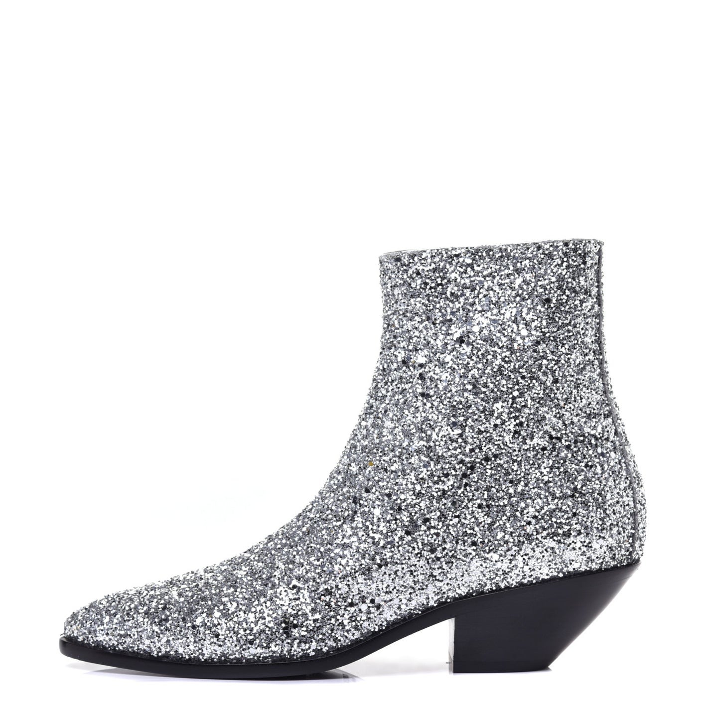 Glitter Calfskin West 45 Boots 36 Silver