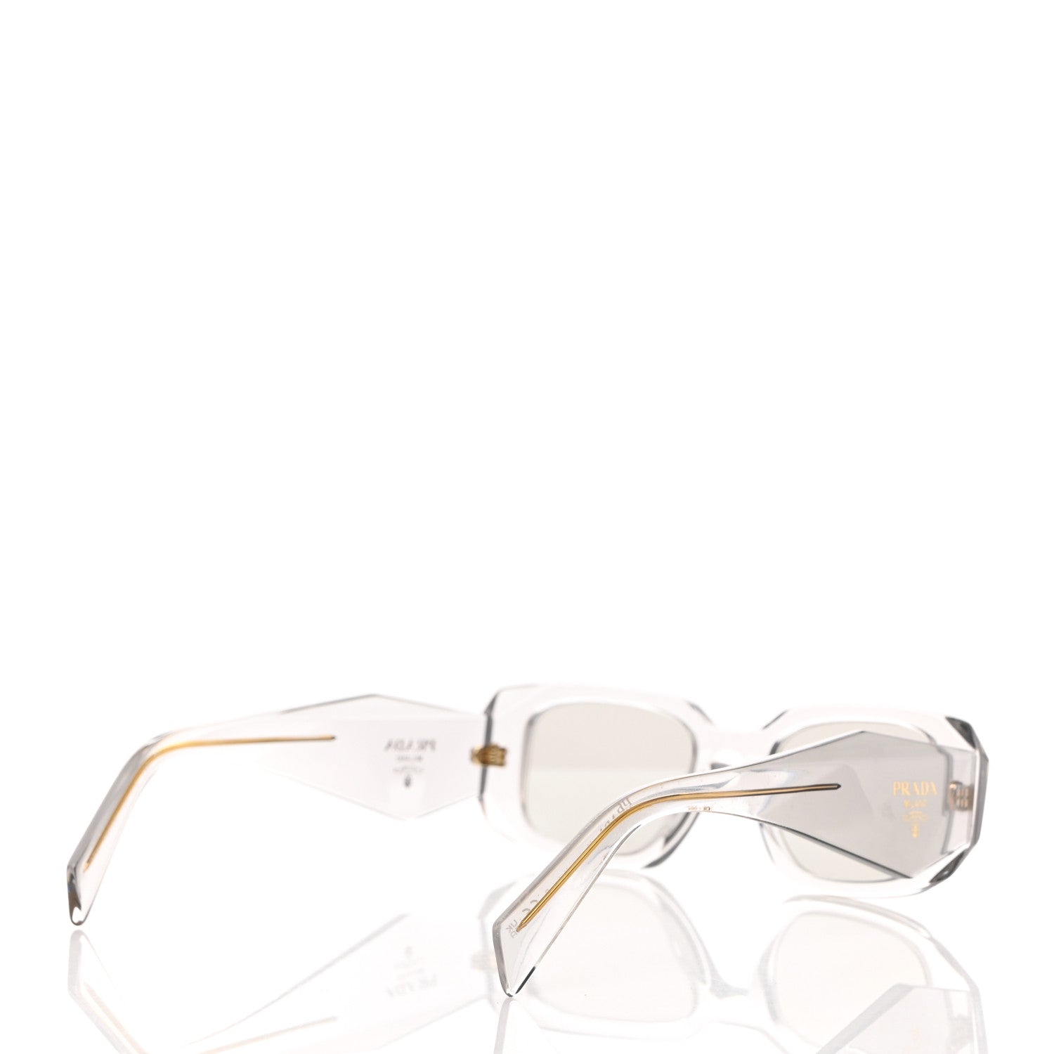 Prada Acetate Symbole Sunglasses SPR 17W Transparent Gold 5 of 8