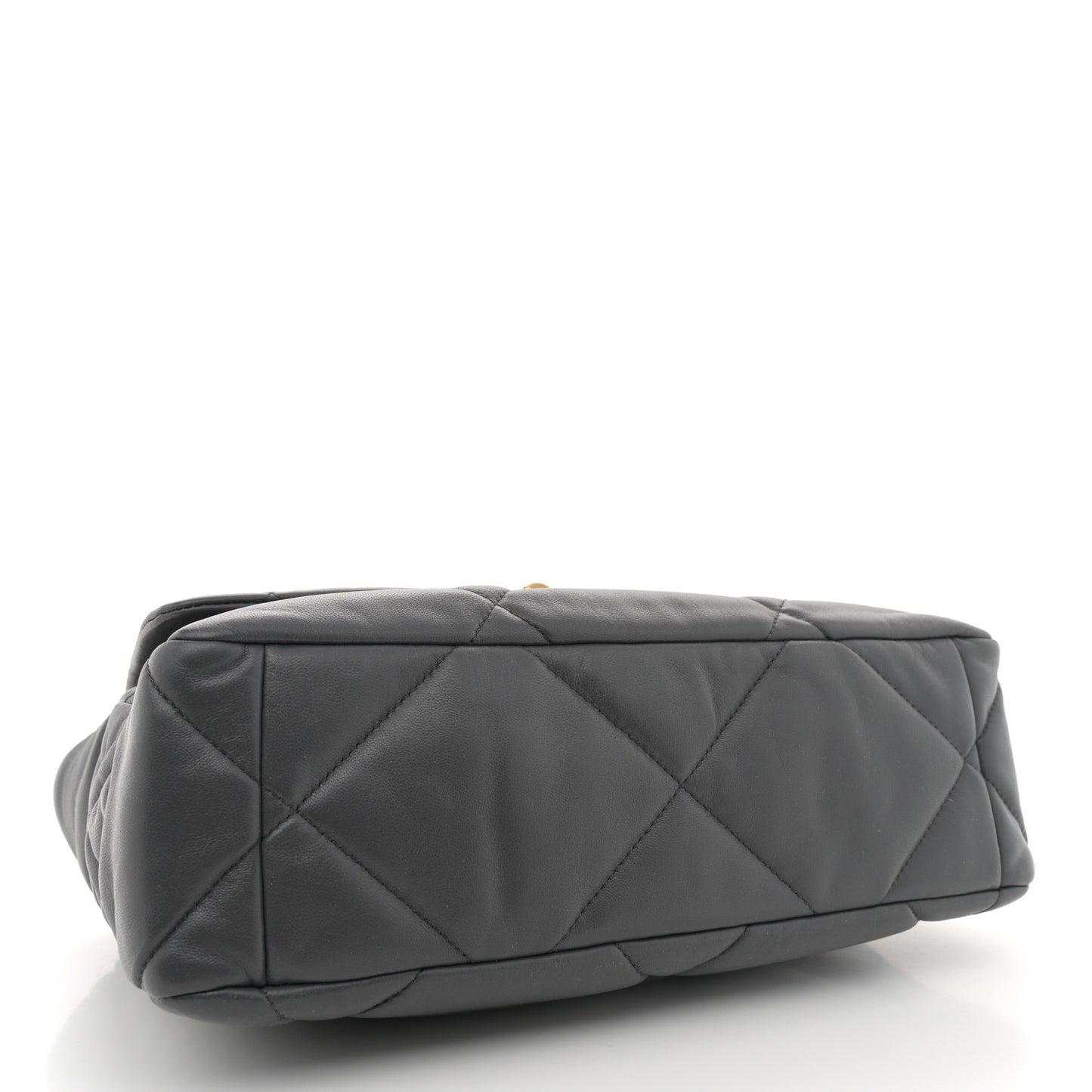 Goatskin Quilted Large Chanel 19 Flap Dark Grey