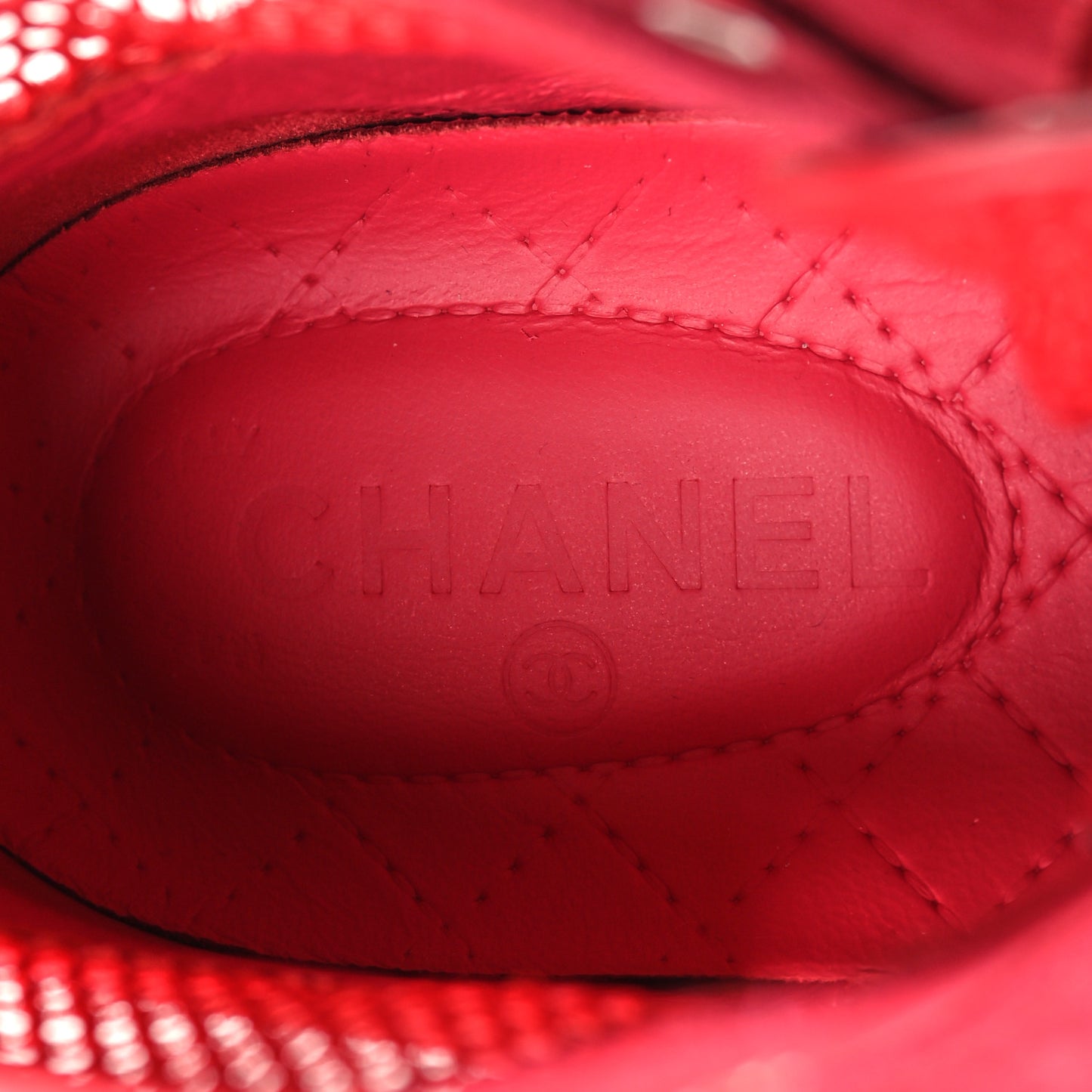 Mesh Suede High Top Sneakers 40 Red