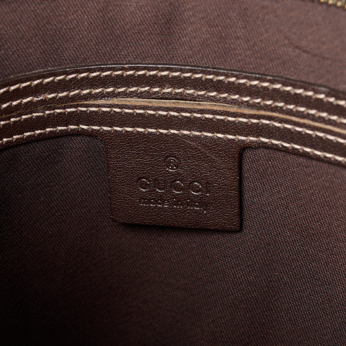 GG Supreme Monogram Selleria Calfskin Small Flat Side Zip Messenger Bag Beige Ebony Cocoa Dark Chocolate