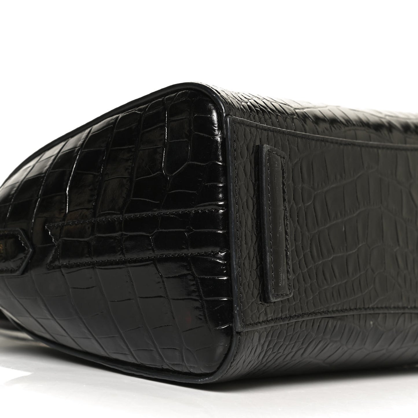 Calfskin Crocodile Embossed Mini Antigona Black