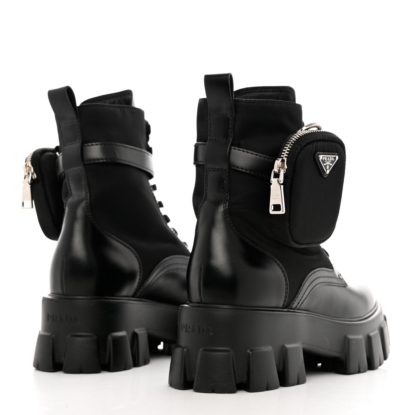 Spazzolato Rois Re-Nylon Metal Triangle Logo Monolith Pouch Pocket 55mm Boots 39.5 Black