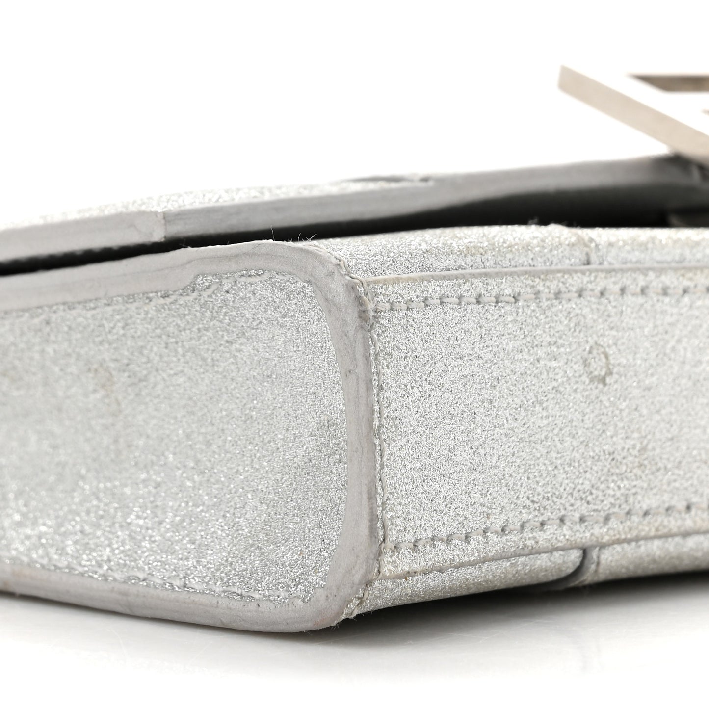 Sparkling Fabric XS Hourglass Wallet On Chain Silver