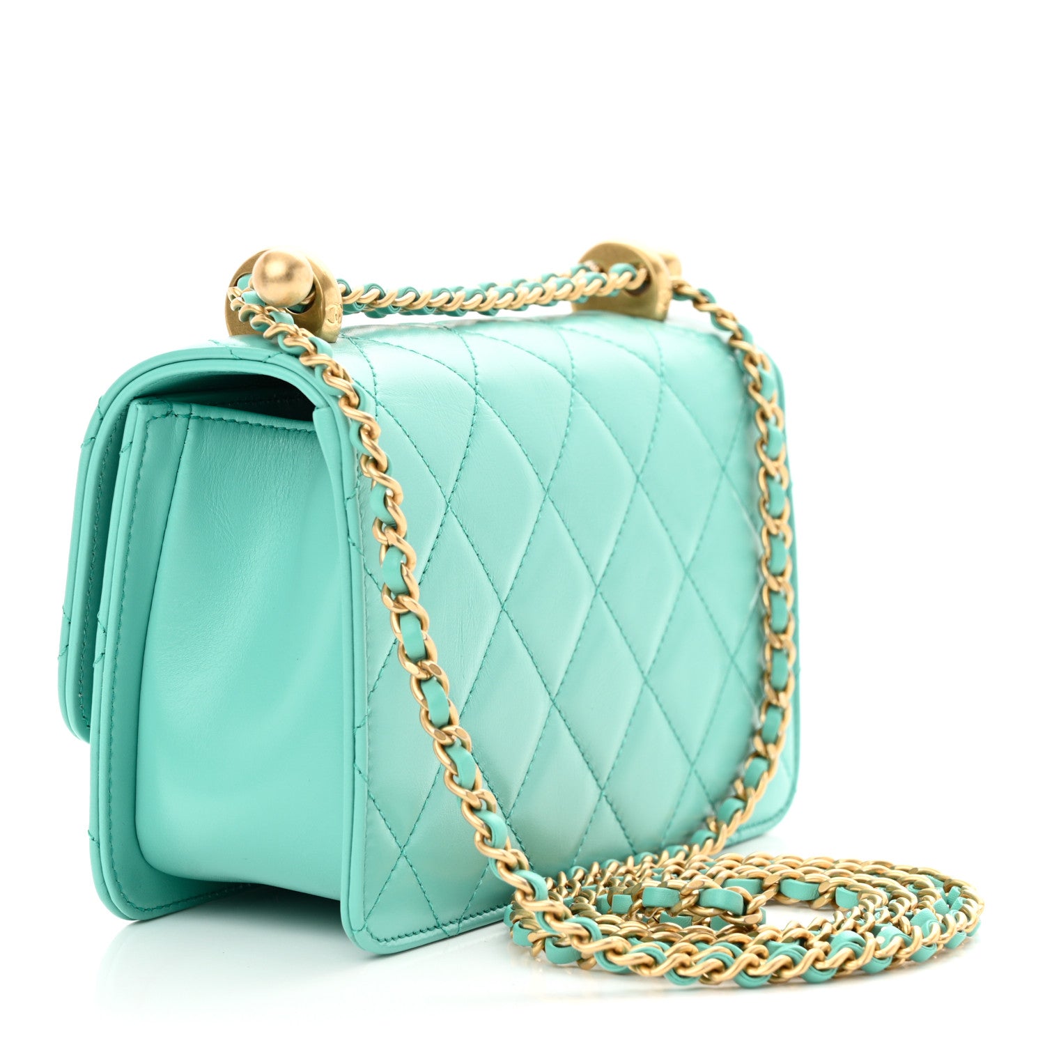 Chanel Calfskin Quilted Mini Perfect Fit Flap Turquoise 3 of 11