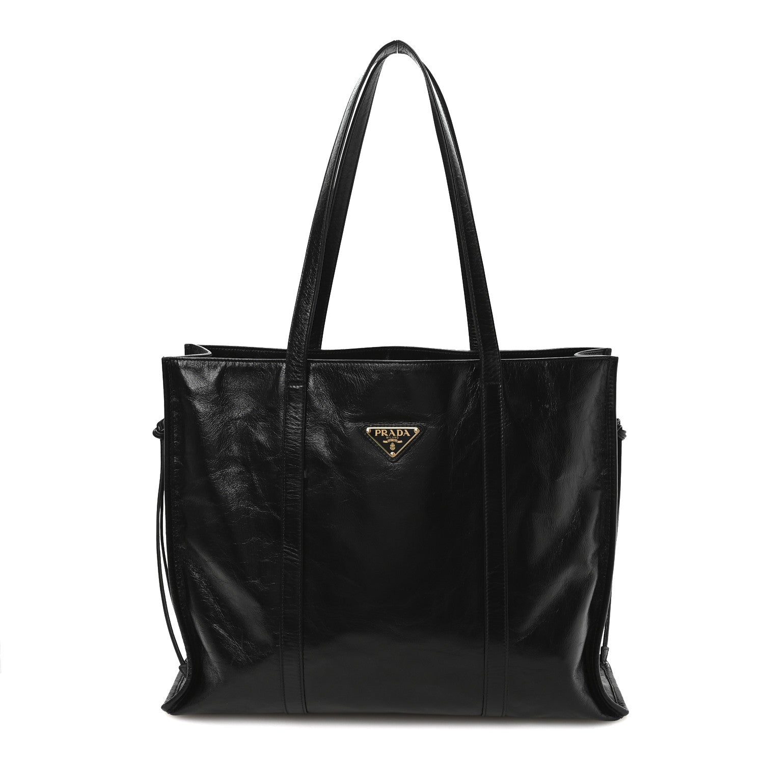Prada Soft Lux Large Shopping Tote Black 1838602 – FASHIONPHILE