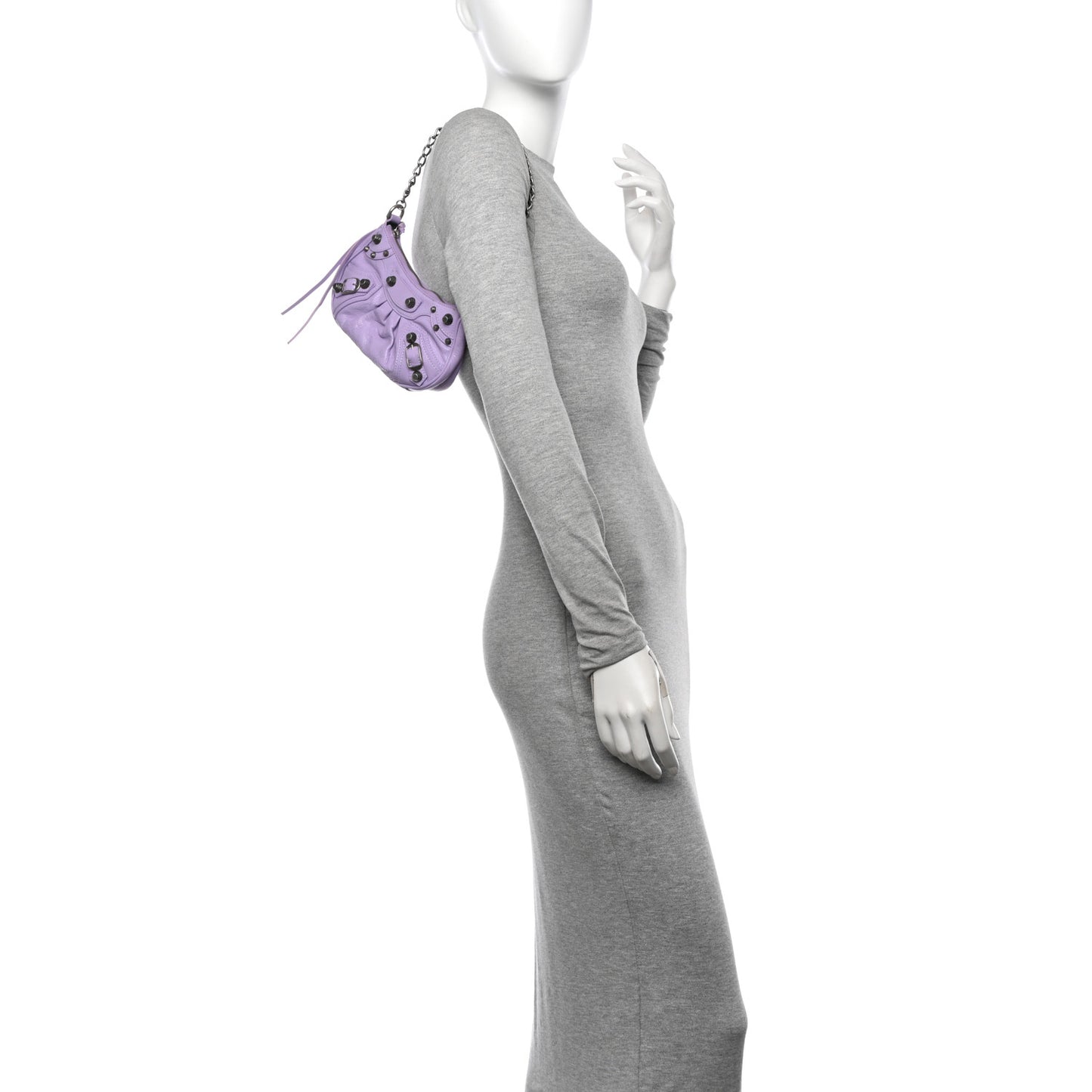Agneau Arena Le Cagole Mini Purse With Chain Lilac