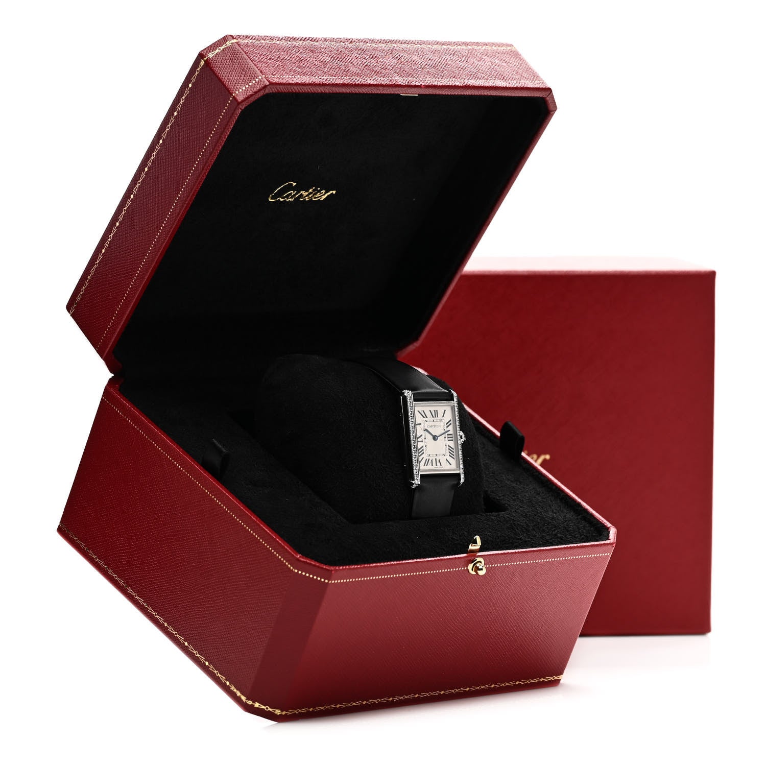 Cartier Stainless Steel Satin Diamond 25mm Must de Cartier Tank Quartz Watch 6 of 6