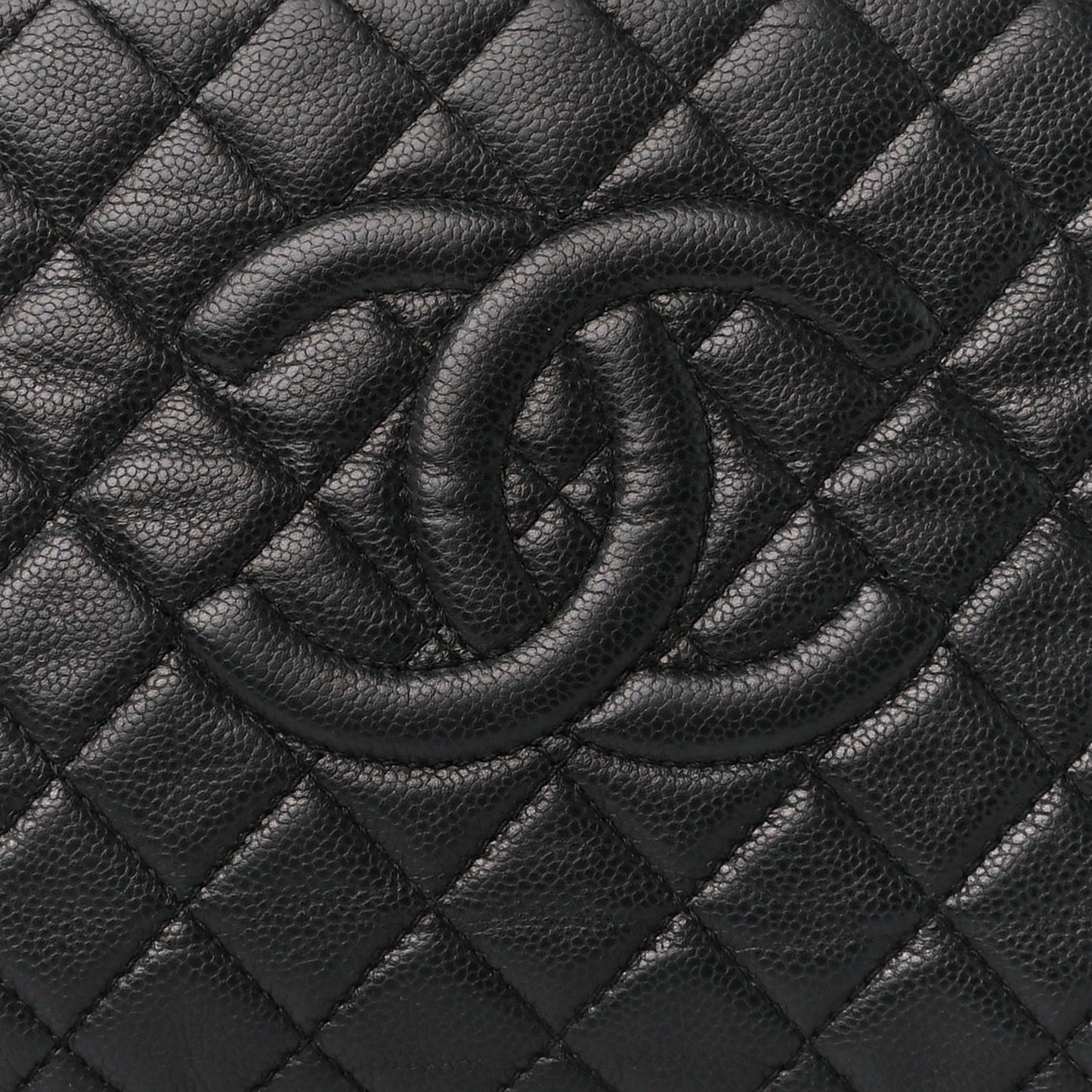 Caviar Quilted CC Large Clutch Black
