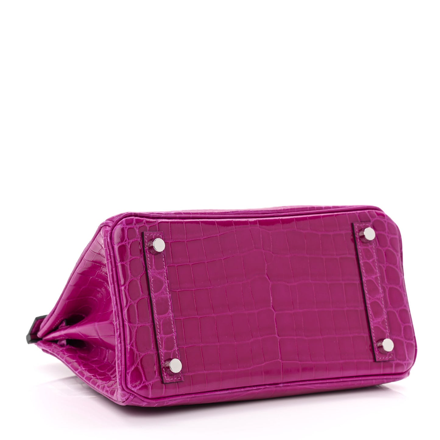Shiny Niloticus Crocodile Birkin 25 Rose Pourpre