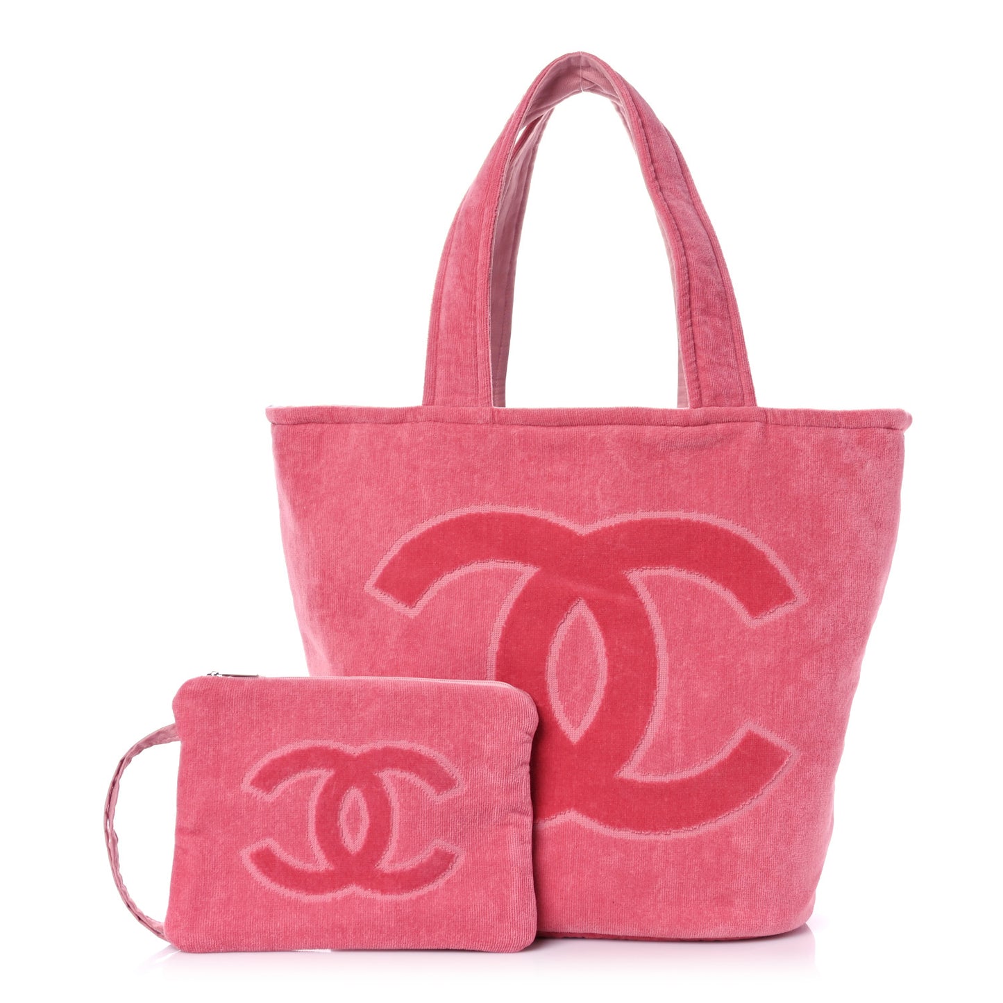 Terry Cotton CC Beach Tote Towel Set Pink