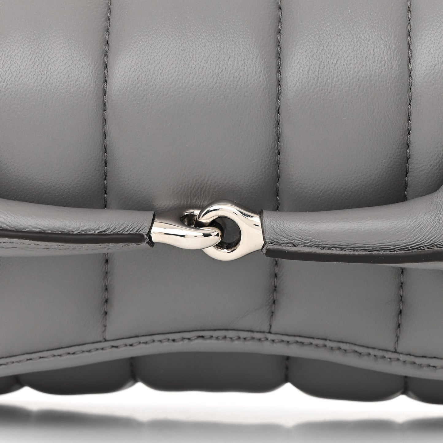 Nappa Vertical Matelasse Small Maxi Horsebit Chain Shoulder Bag Gray