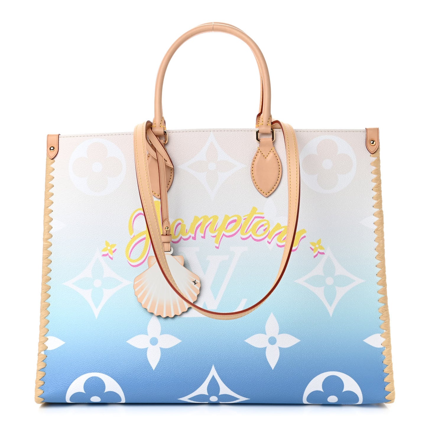 Monogram Giant Raffia Hamptons By The Pool Onthego GM Blue