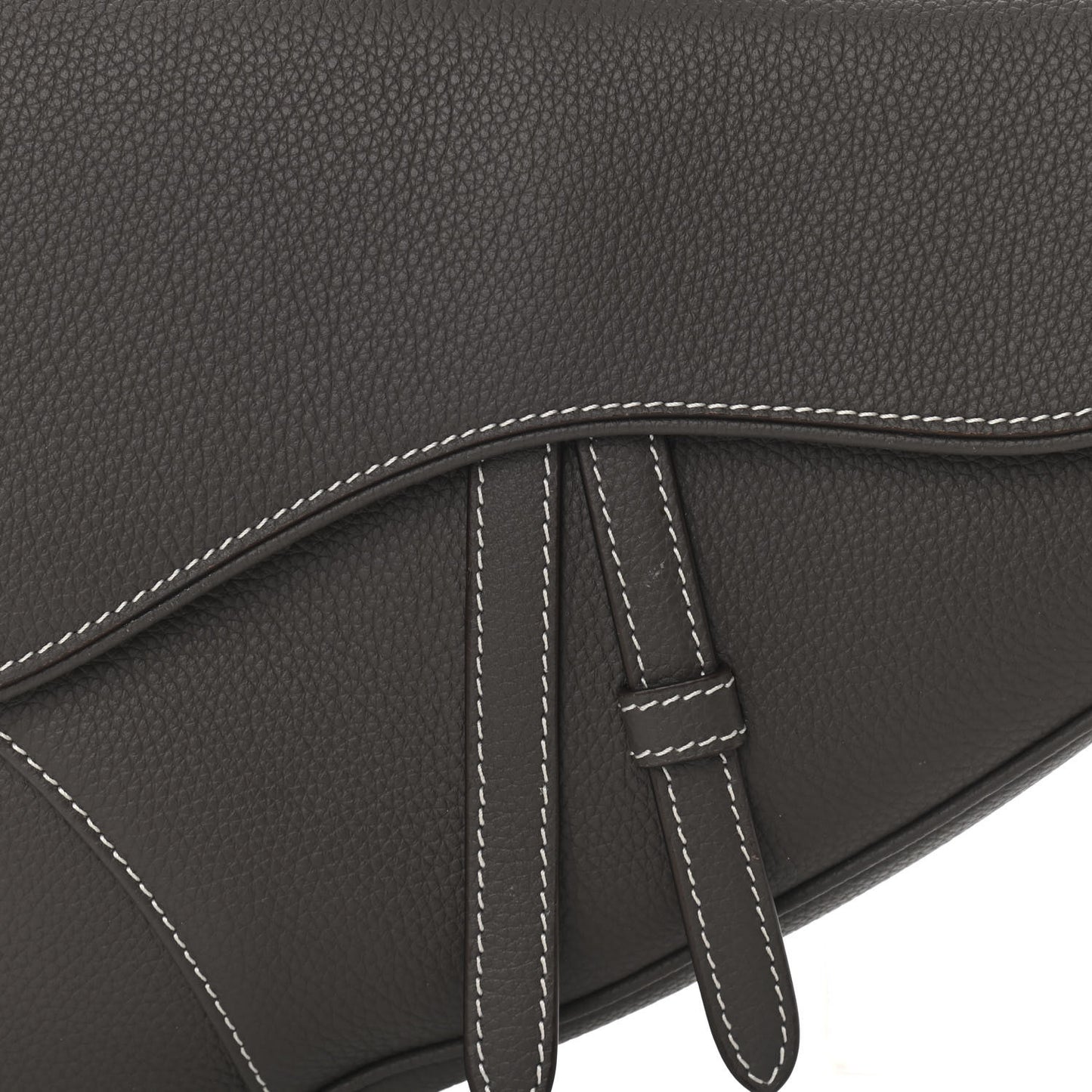 Grained Calfskin Mens Saddle Bag Ebony