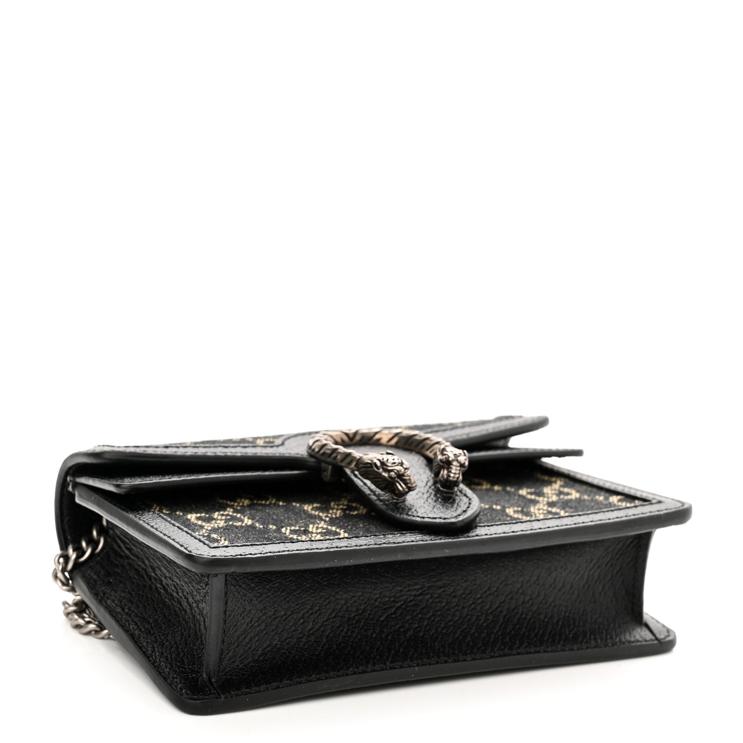 Jacquard Black Denim GG Monogram Super Mini Dionysus Shoulder Bag Black Ivory