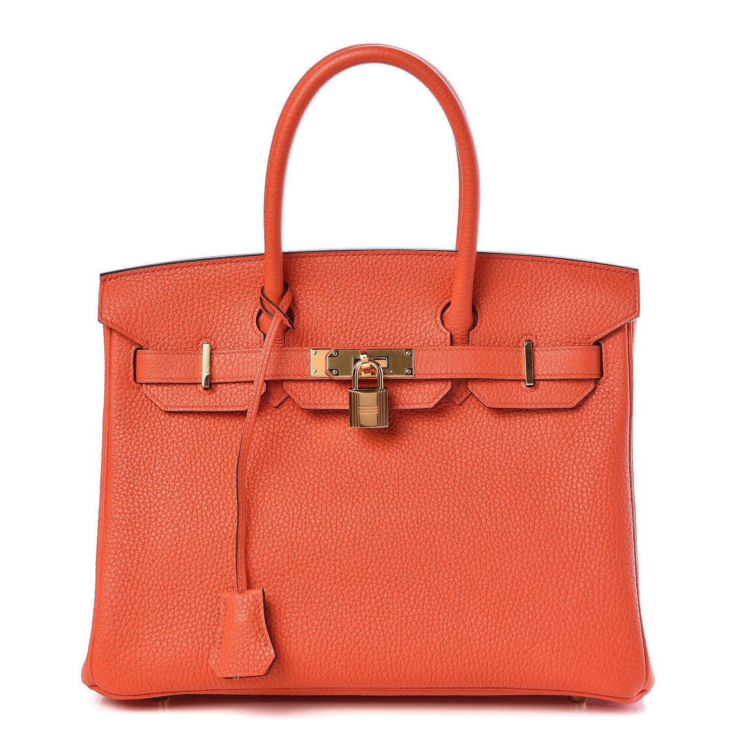 HERMES オレンジ ビジネスバッグ Hermes Picotin Lock bag 18/PM Orange field Clemence leather Silver