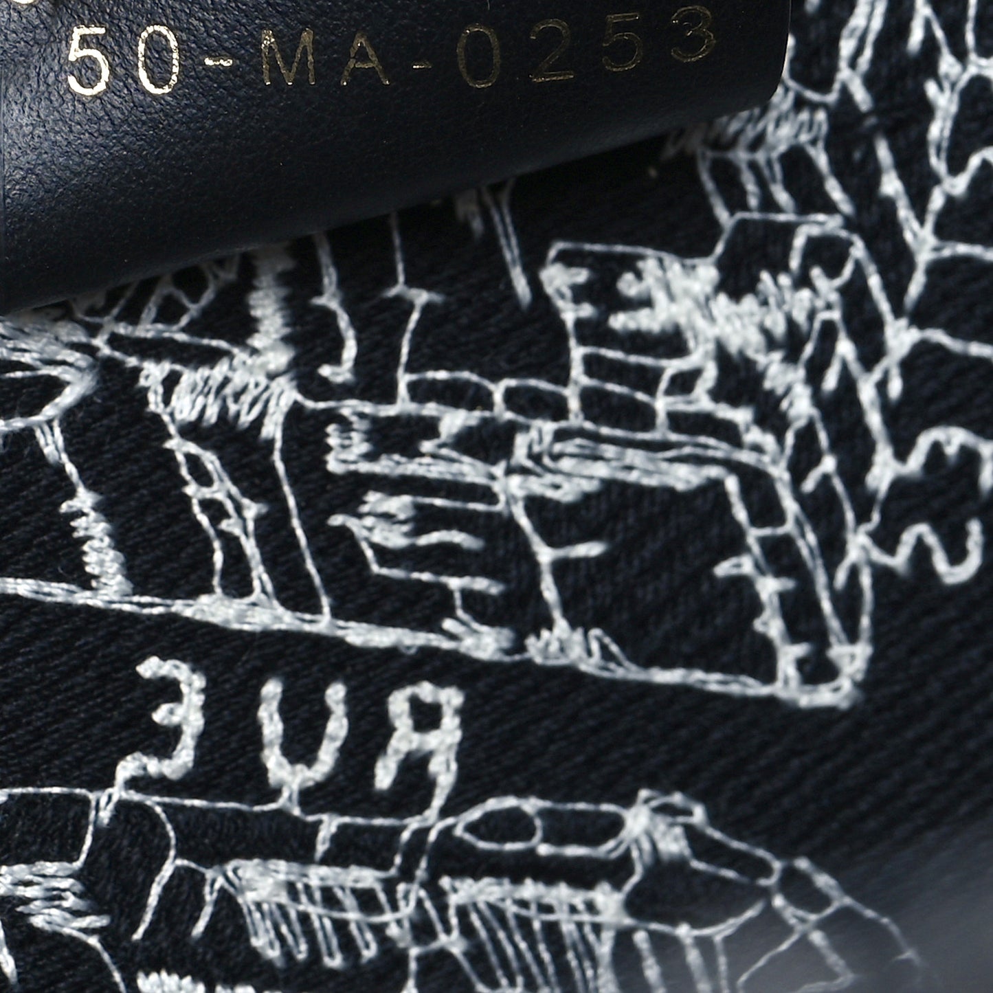 Canvas Embroidered Large Plan De Paris Book Tote Black White