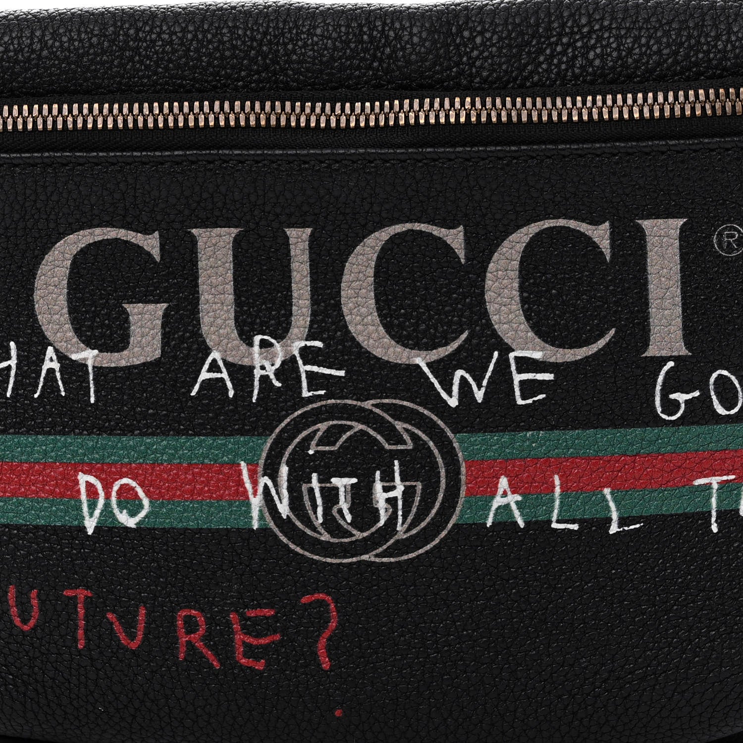 Gucci Grained Calfskin Coco Capitan Logo Belt Bag Black 8 of 15