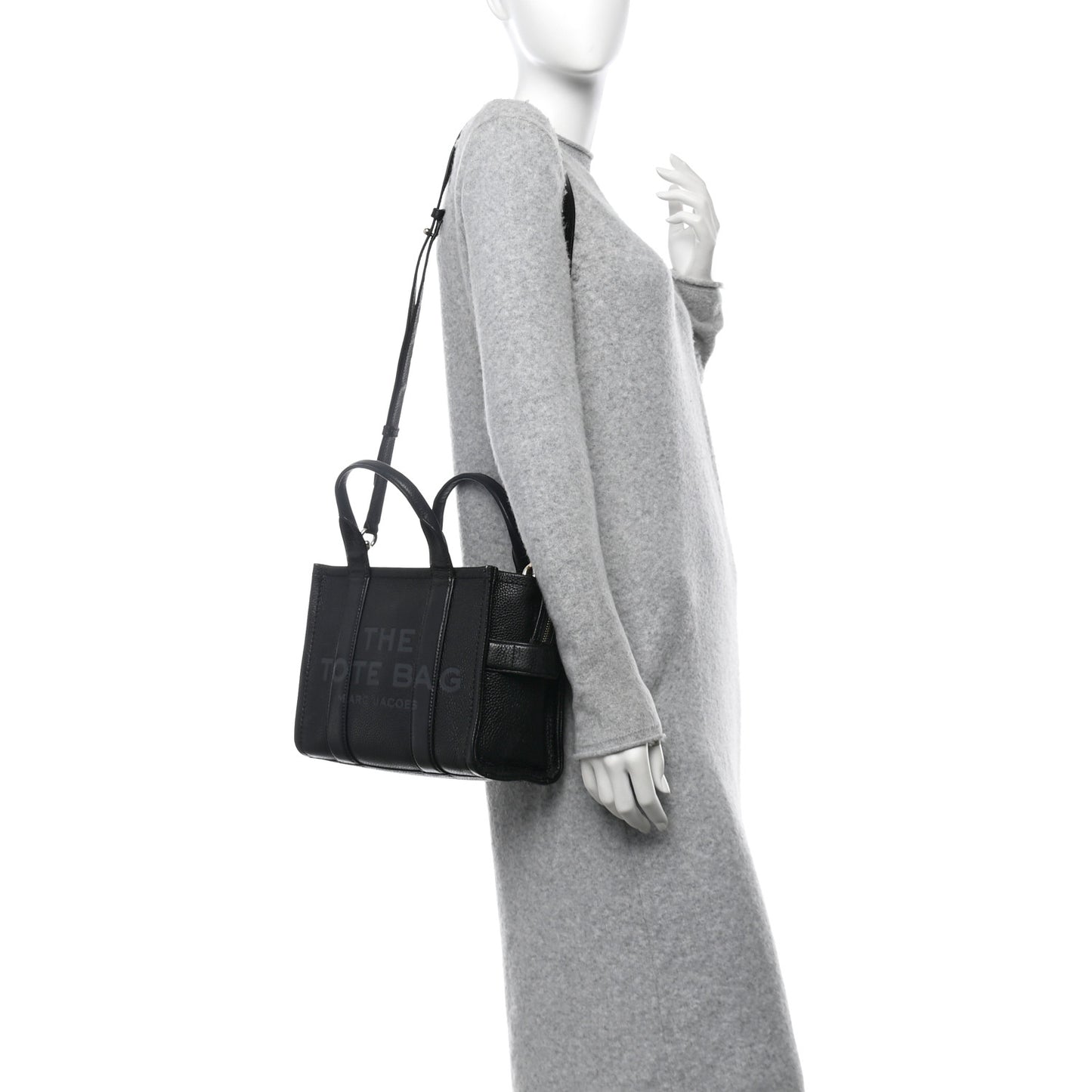 Grained Calfskin Small The Tote Bag Black