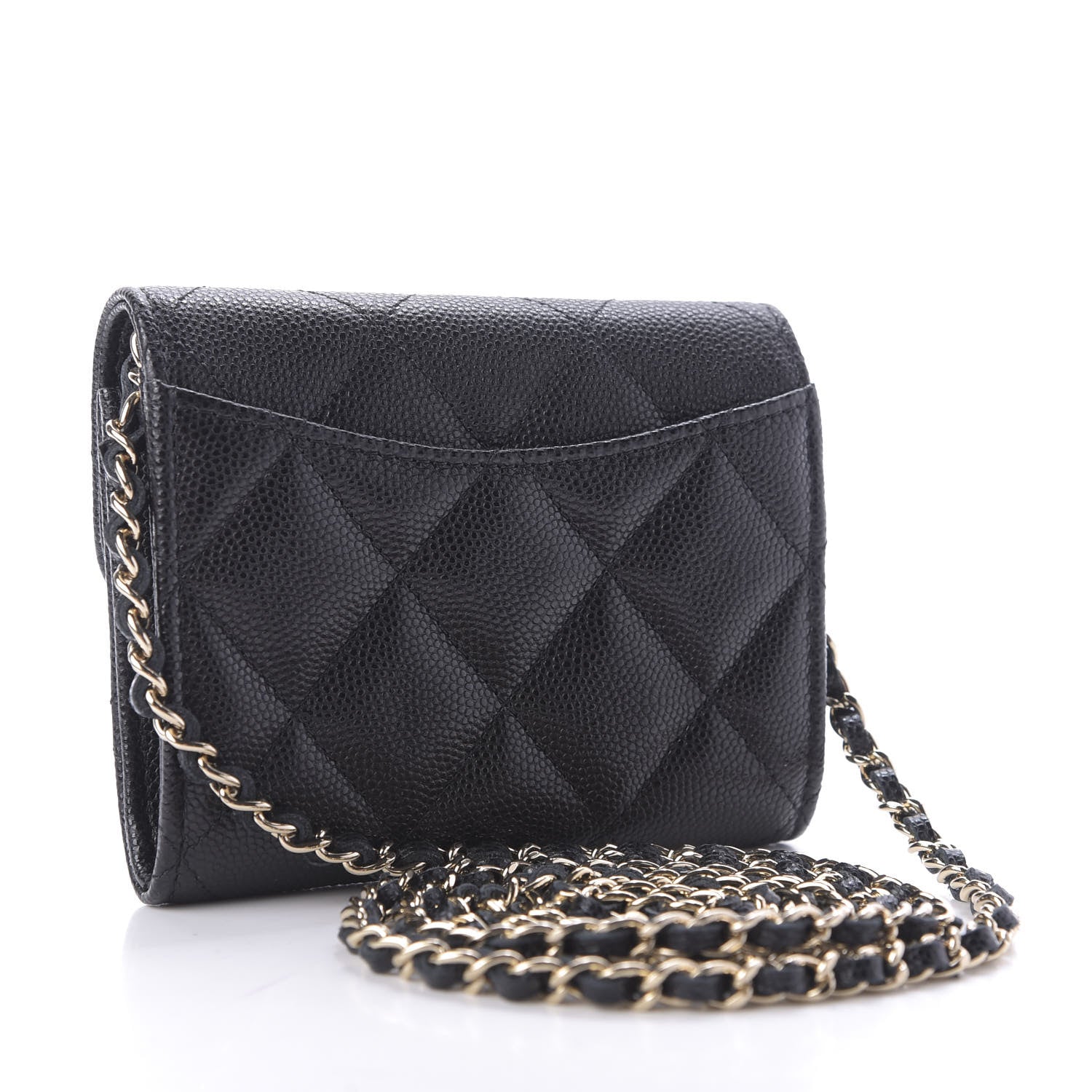 Chanel Caviar Quilted Flap Card Holder On Chain Black 3 of 10