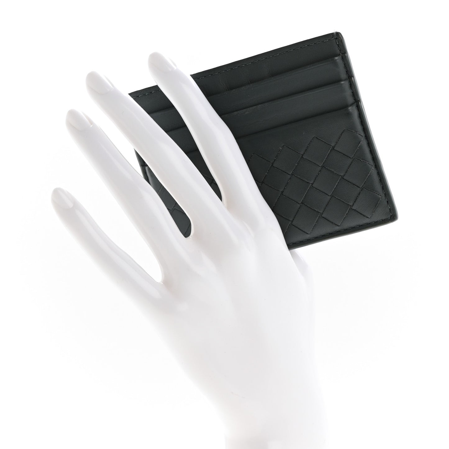 Nappa Intrecciato Card Holder Ardoise