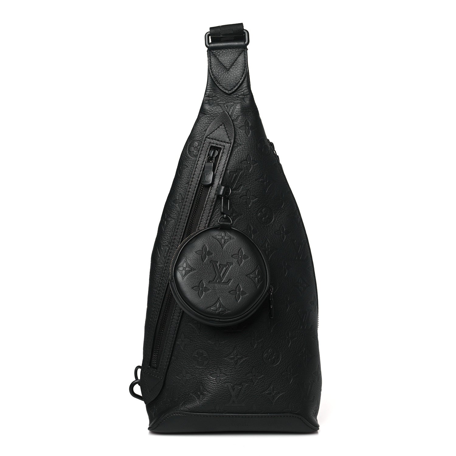 Louis Vuitton Calfskin Shadow Monogram Duo Slingbag Black 1 of 9