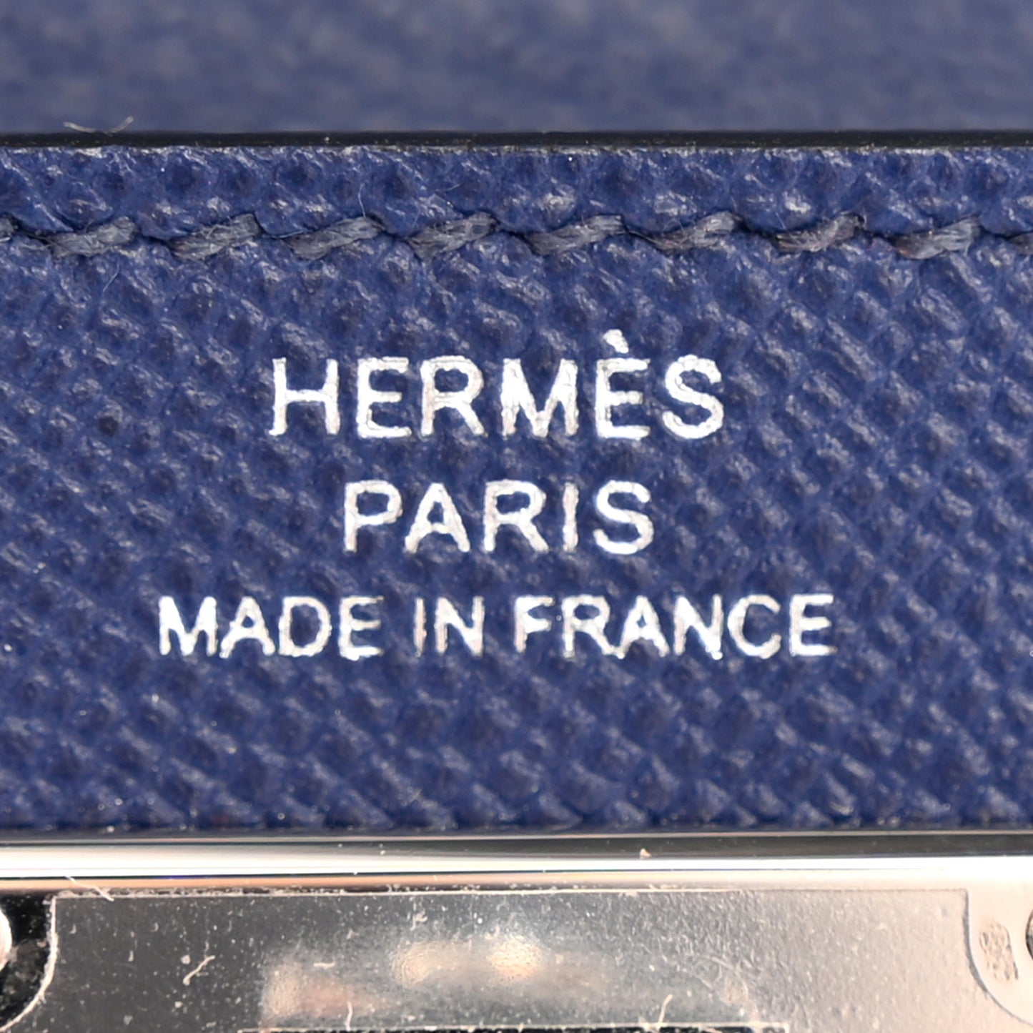 Madame Calfskin Kelly Pocket Compact Wallet Bleu Saphir