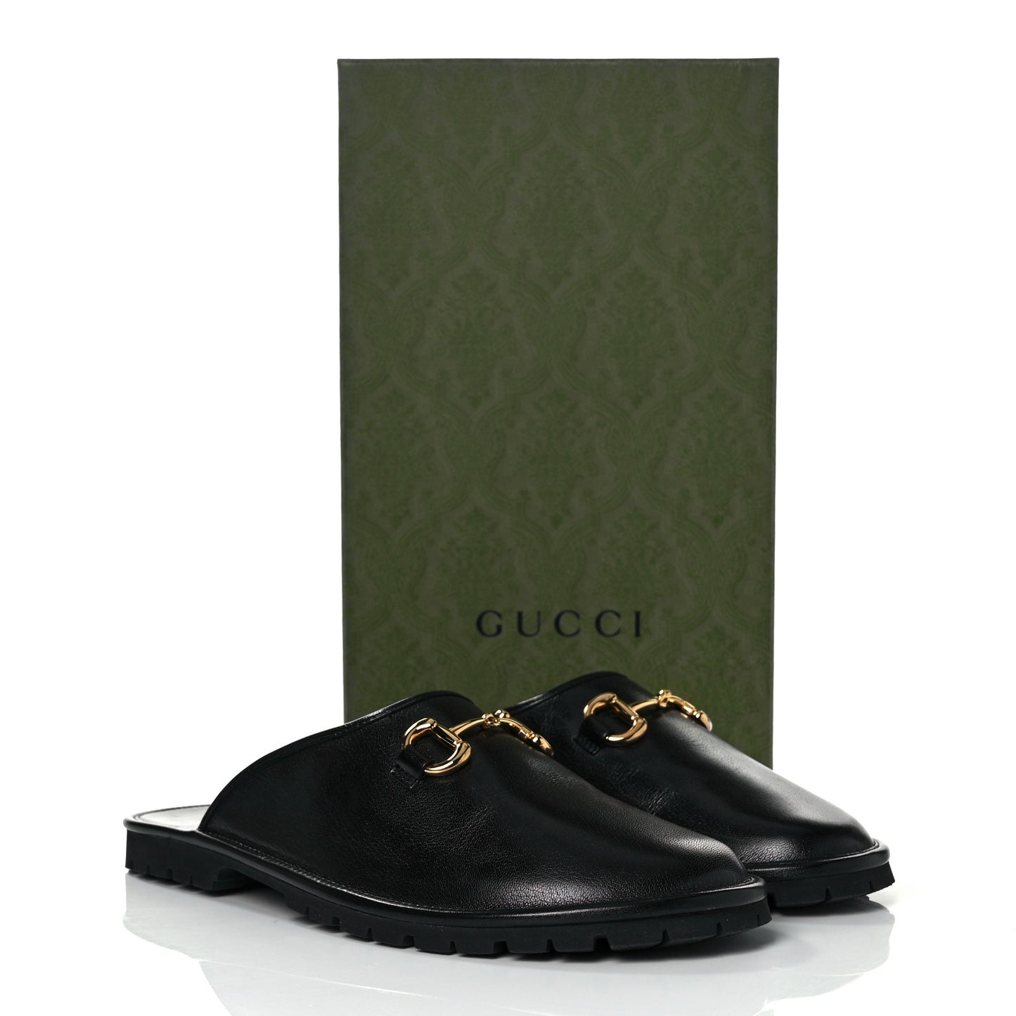 Goatskin Mens Horsebit Lug Sole Slippers 11 Black