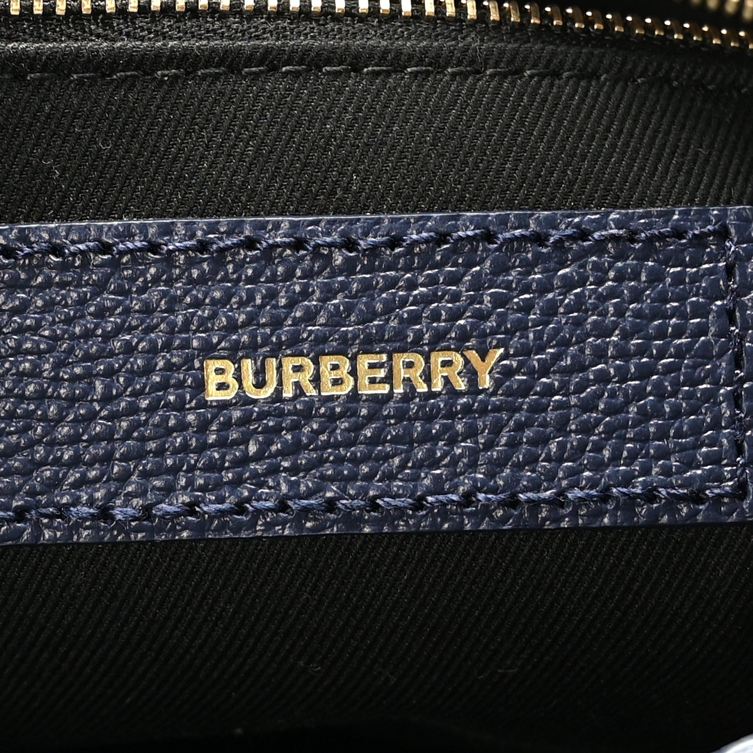 Burberry Derby Calfskin Vintage Check Medium Banner Tote Regency Blue 7 of 9