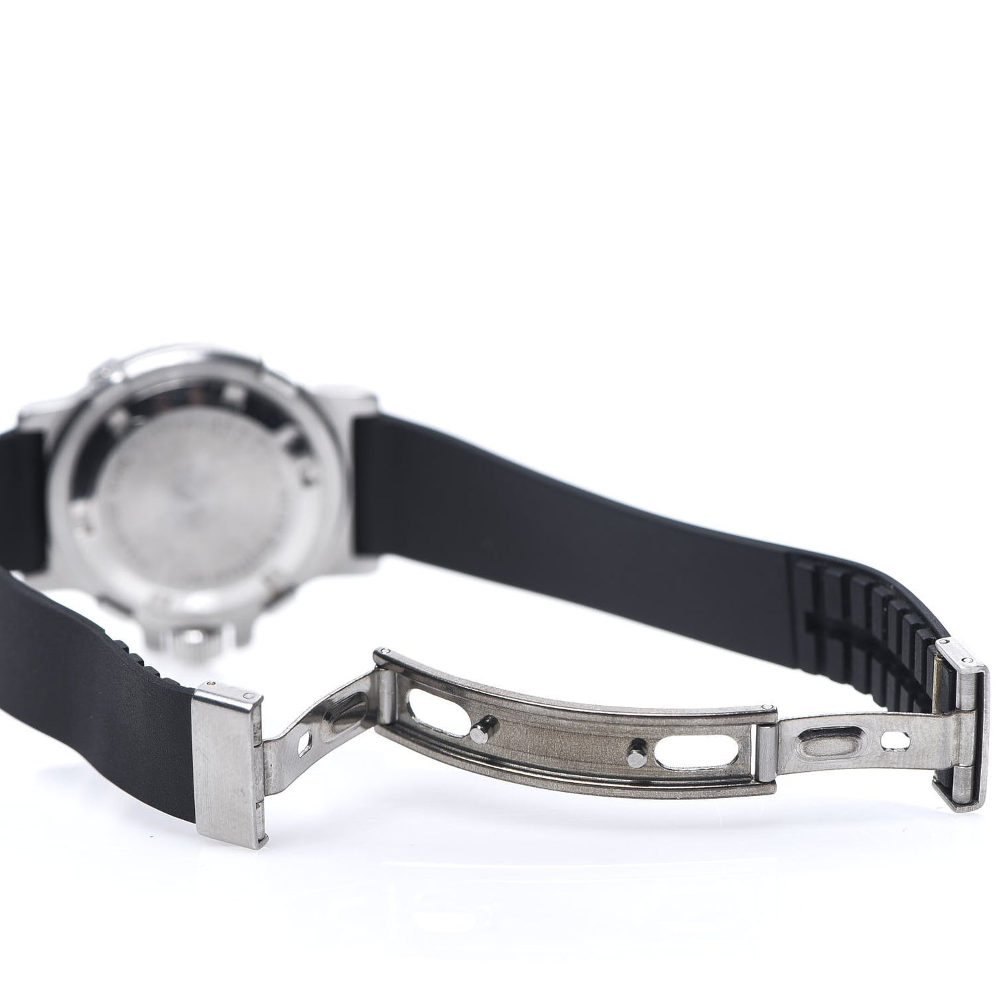 Stainless Steel Rubber 30mm Diver Quartz Watch Black