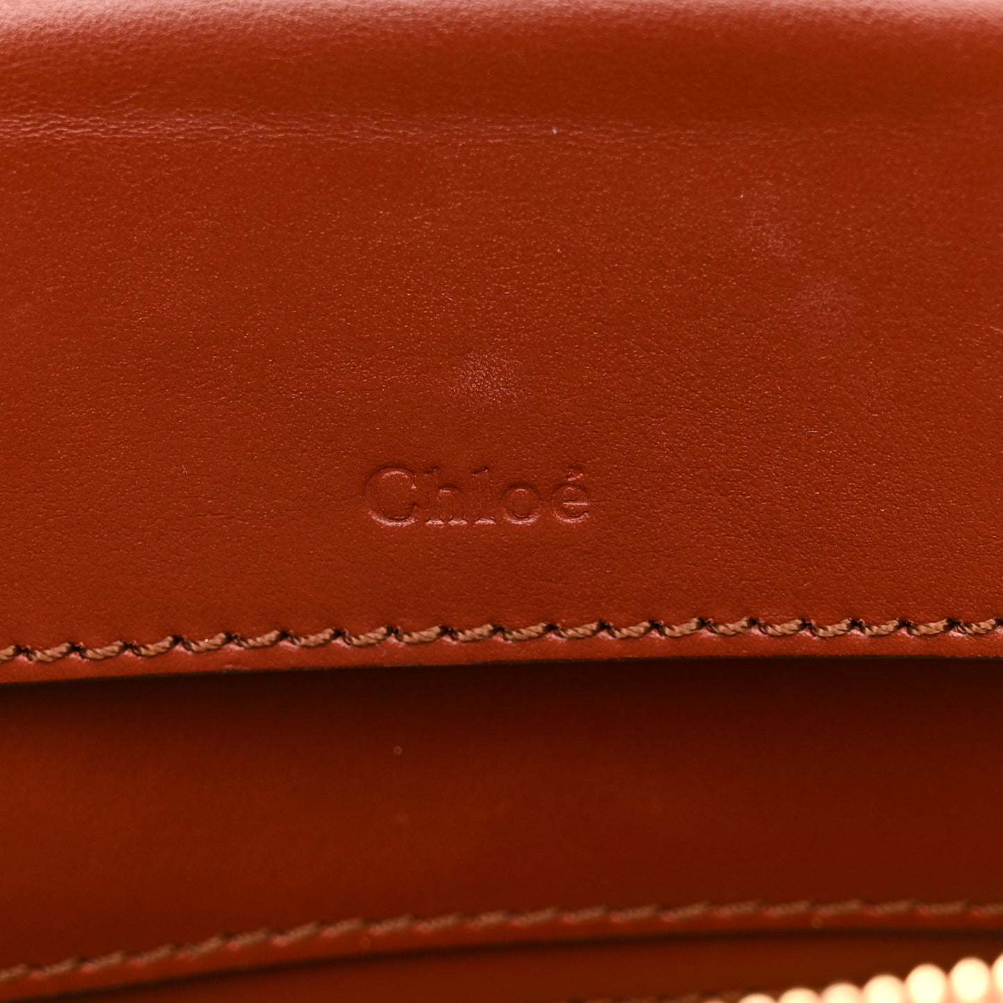 Shiny Calfskin Mini Vanity C Bag Sepia Brown