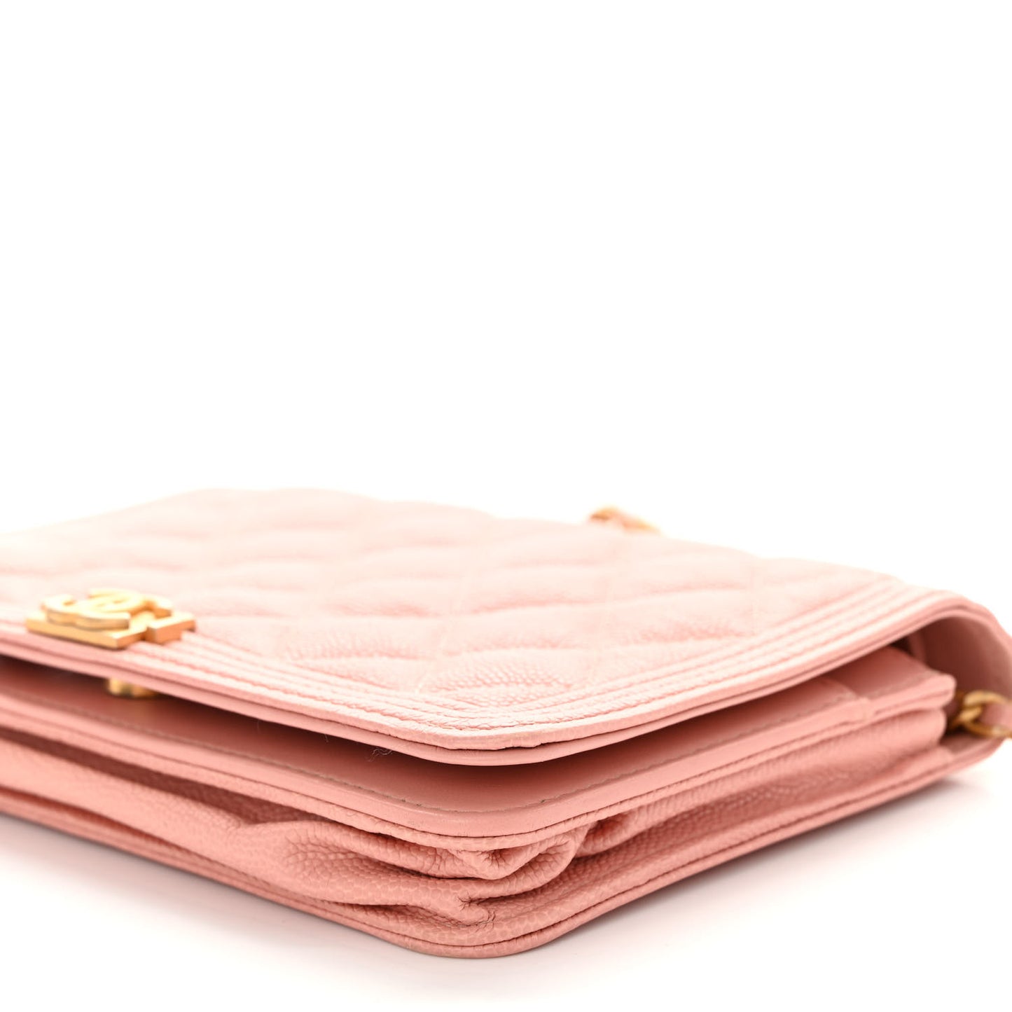 Caviar Quilted Boy Wallet On Chain WOC Pink