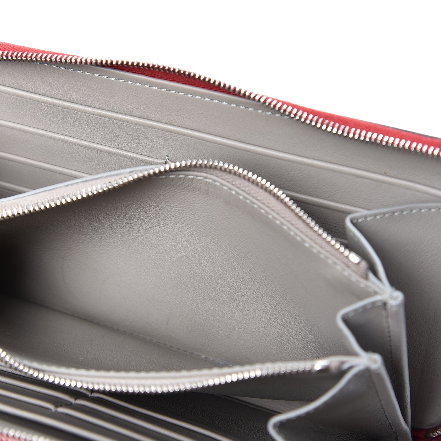 Calfskin Large Zip Around Multifunction Wallet Coquelicot