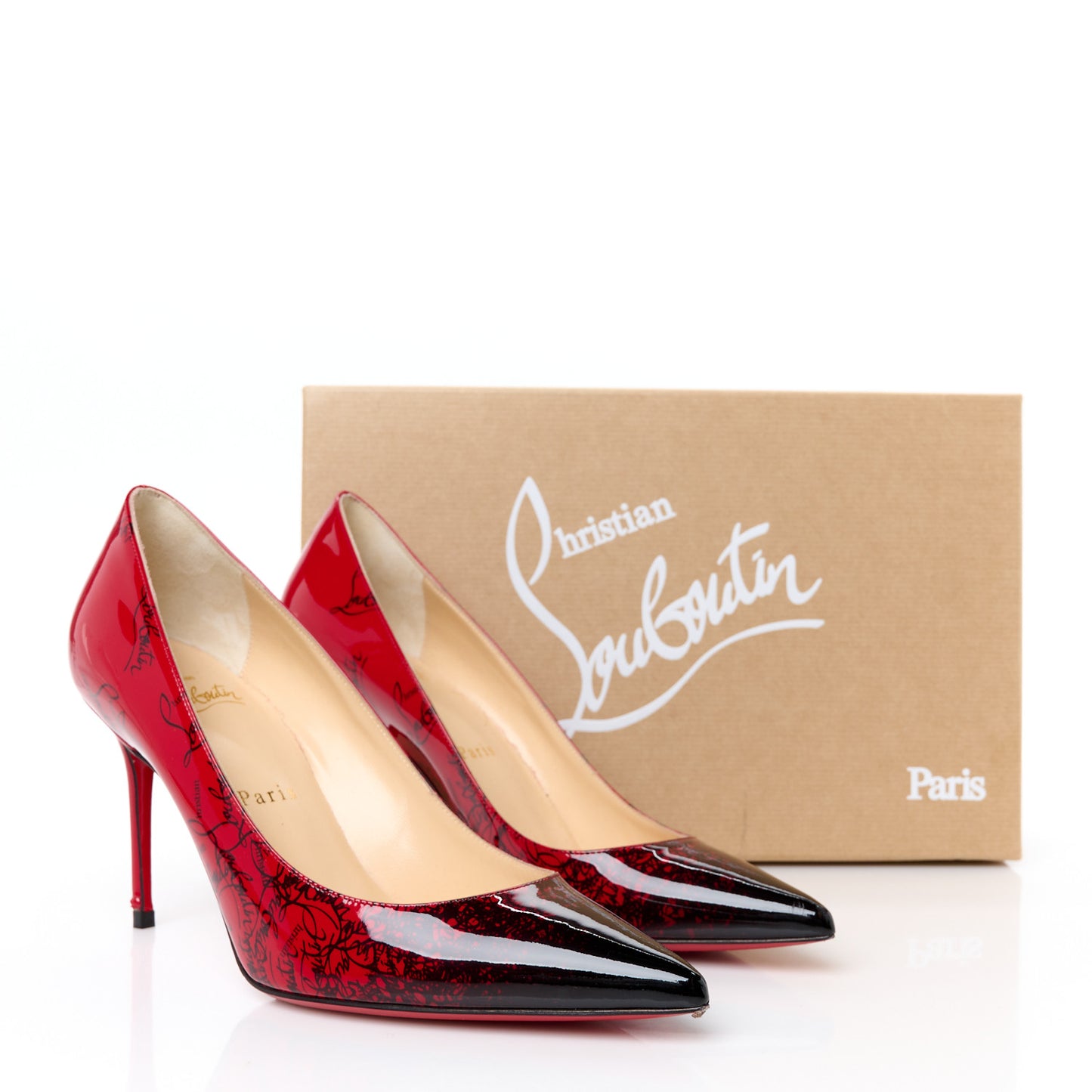 Patent Logo Degrade Decollete 554 85 Pumps 37 Black Loubi