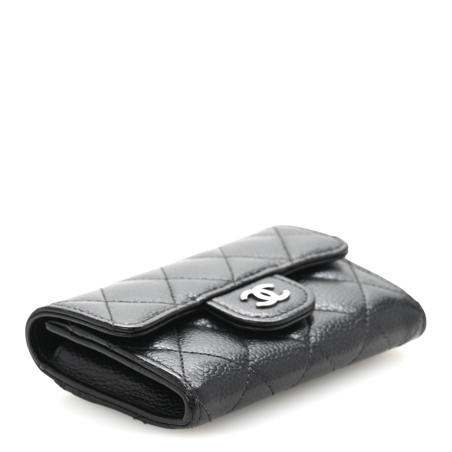 Chanel Caviar Quilted Flap Card Holder Wallet Black 4 of 11