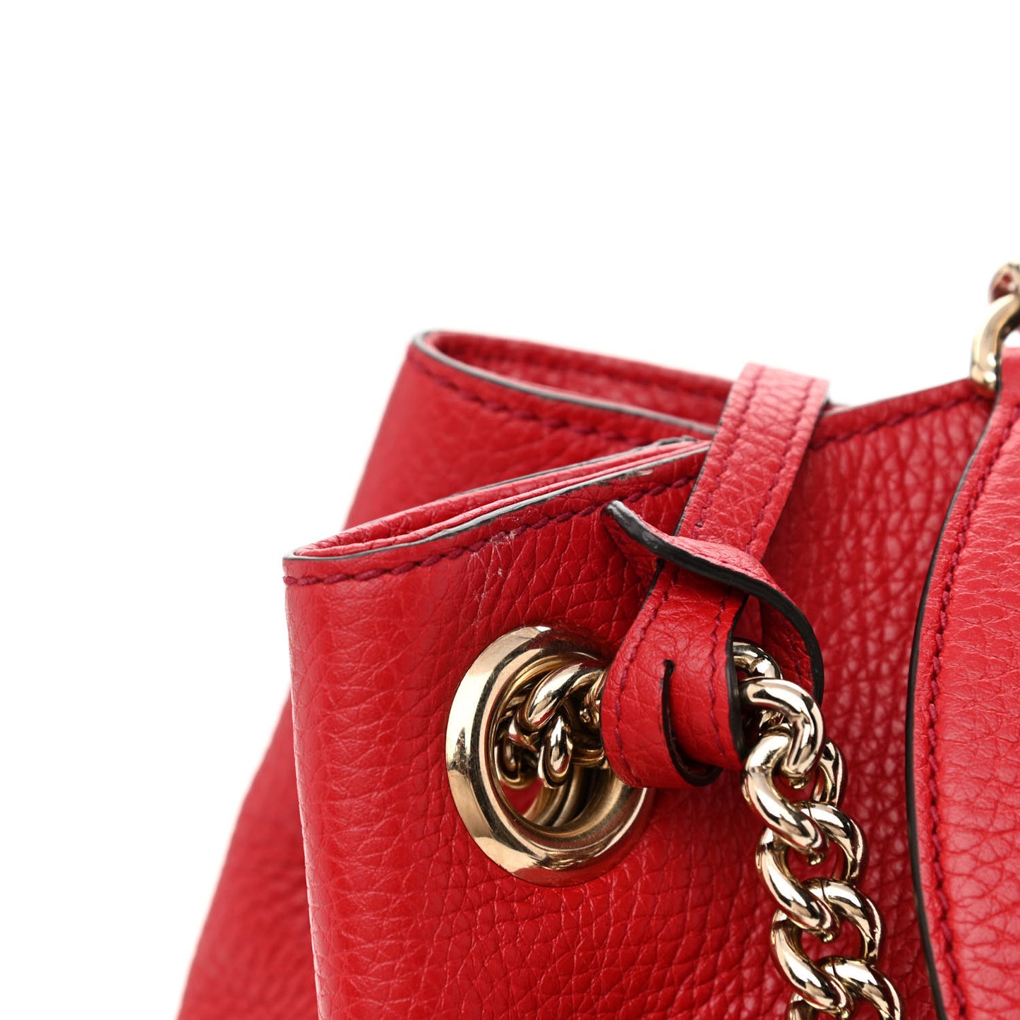 Cellarius Calfskin Medium Soho Chain Shoulder Bag Vibrant Red
