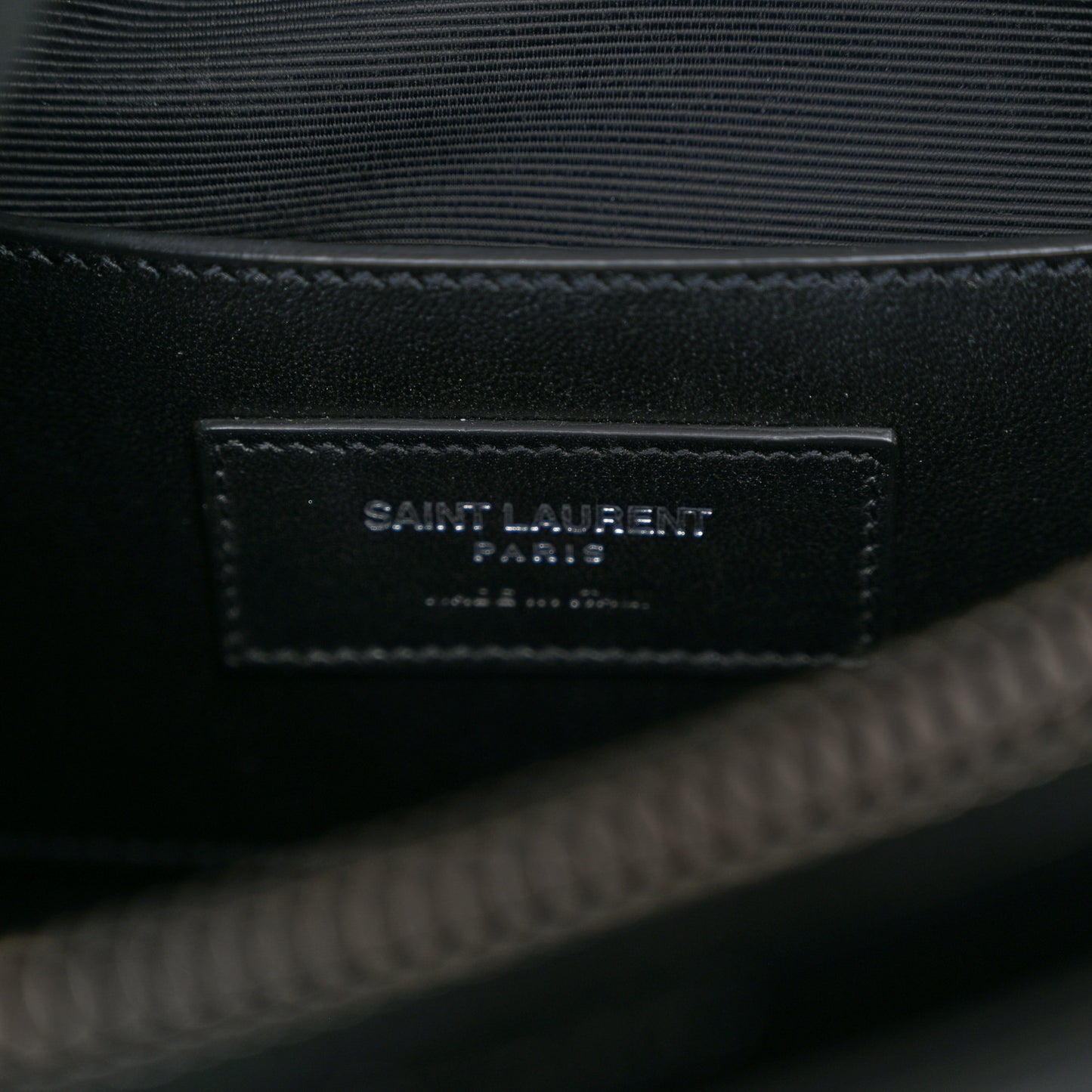 Sheepskin Matelasse Chevron Monogram Large College Satchel Black