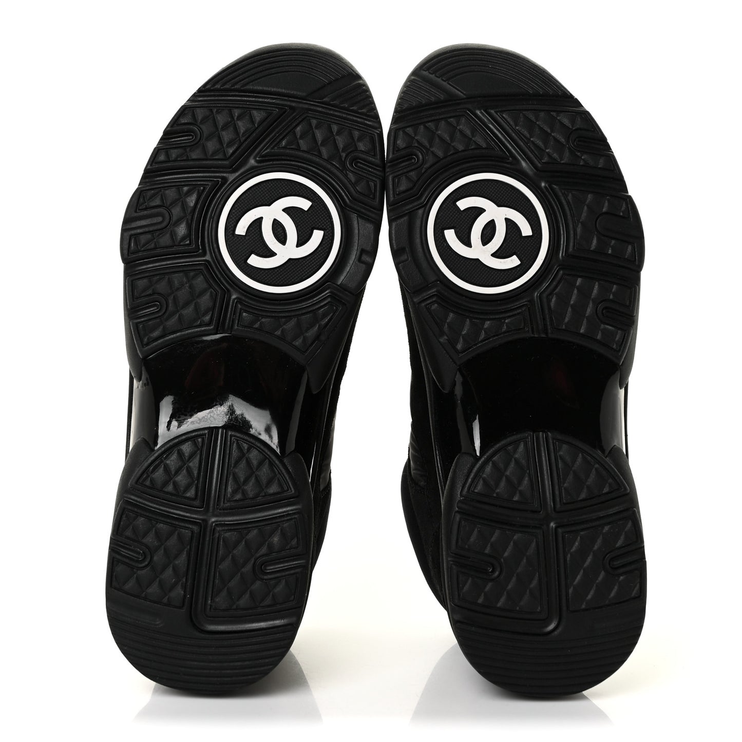 Nylon Calfskin Suede CC Sneakers 37 Black